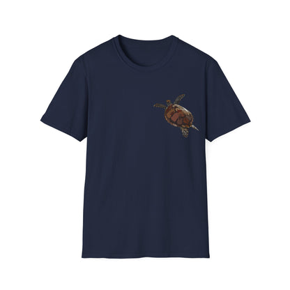 Green Turtle - Small design - Unisex Softstyle T-Shirt