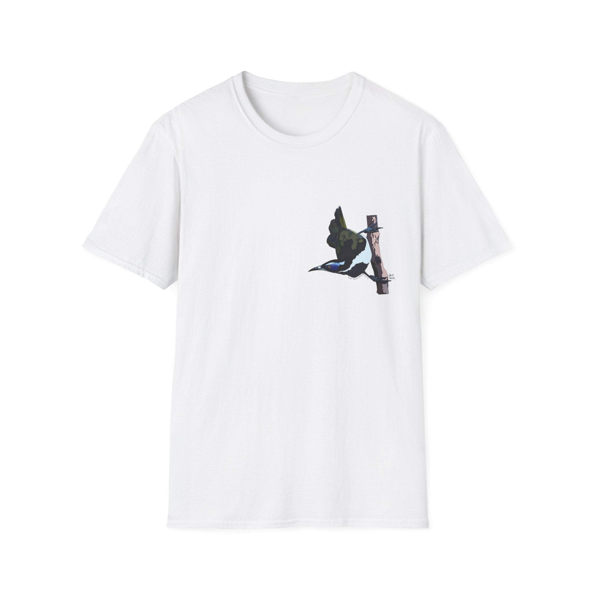 Blue-faced Honeyeater- Small design - Unisex Softstyle T-Shirt Printify