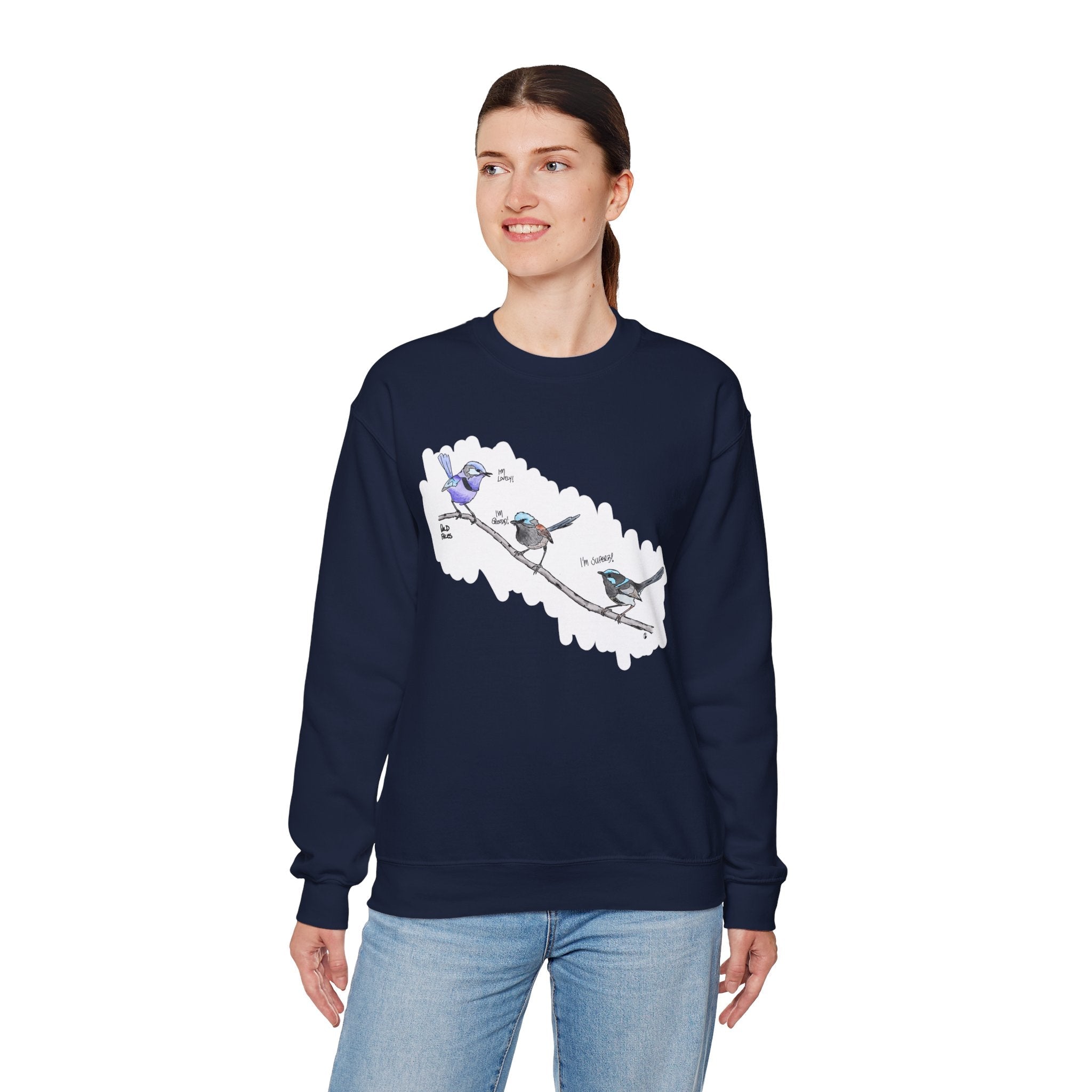 Trio of Fairywrens | Unisex Heavy Blend™ Crewneck Printify