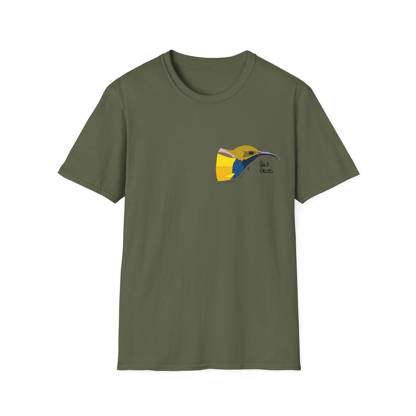 Olive-backed Sunbird - Small design - Unisex Softstyle T-Shirt Printify