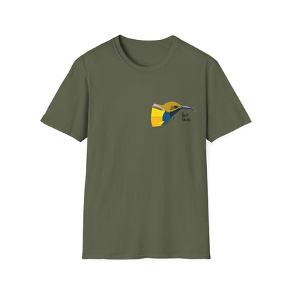 Olive-backed Sunbird - Small design - Unisex Softstyle T-Shirt Printify