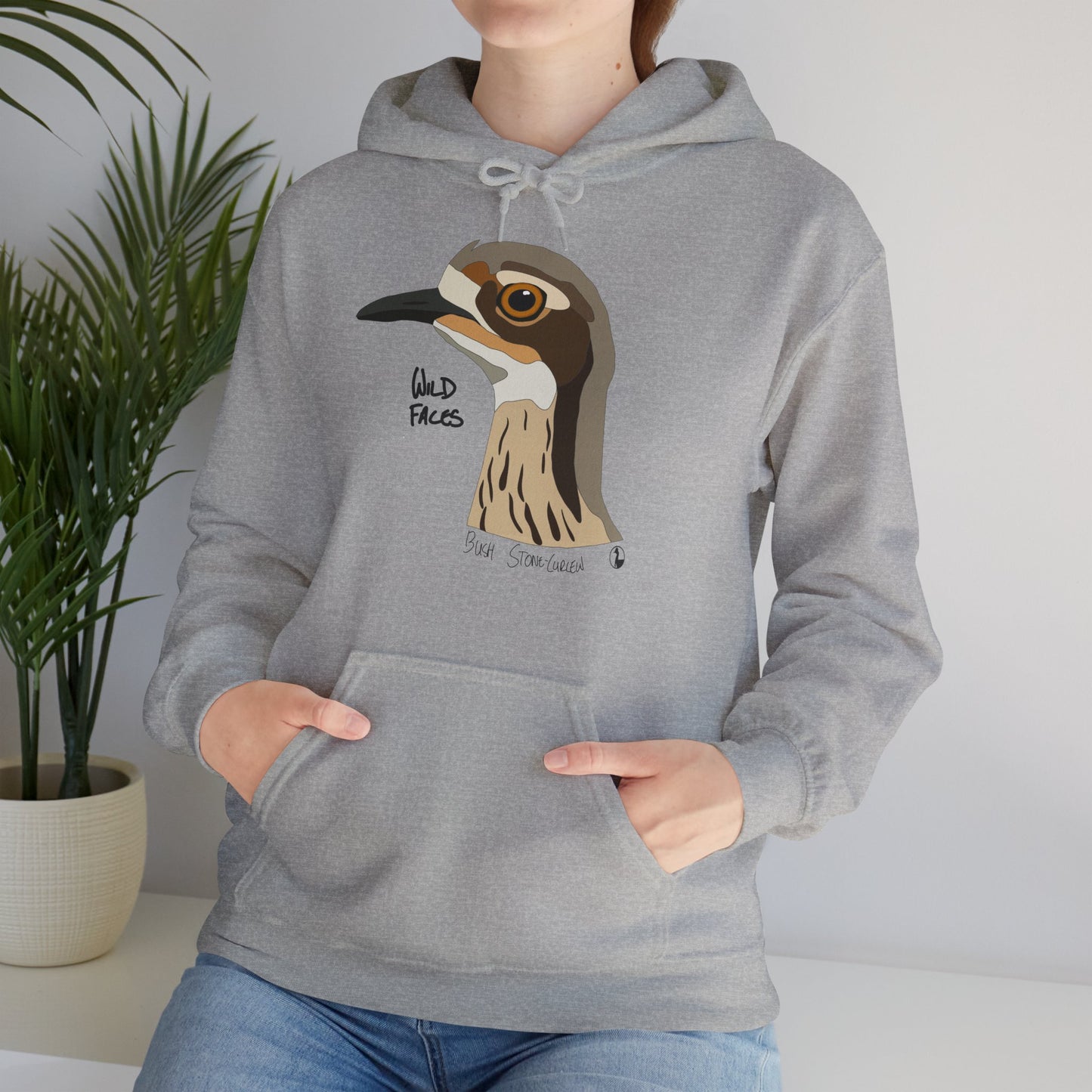 Bush-stone Curlew (head) | Unisex Heavy Blend™ Hooded Sweatshirt