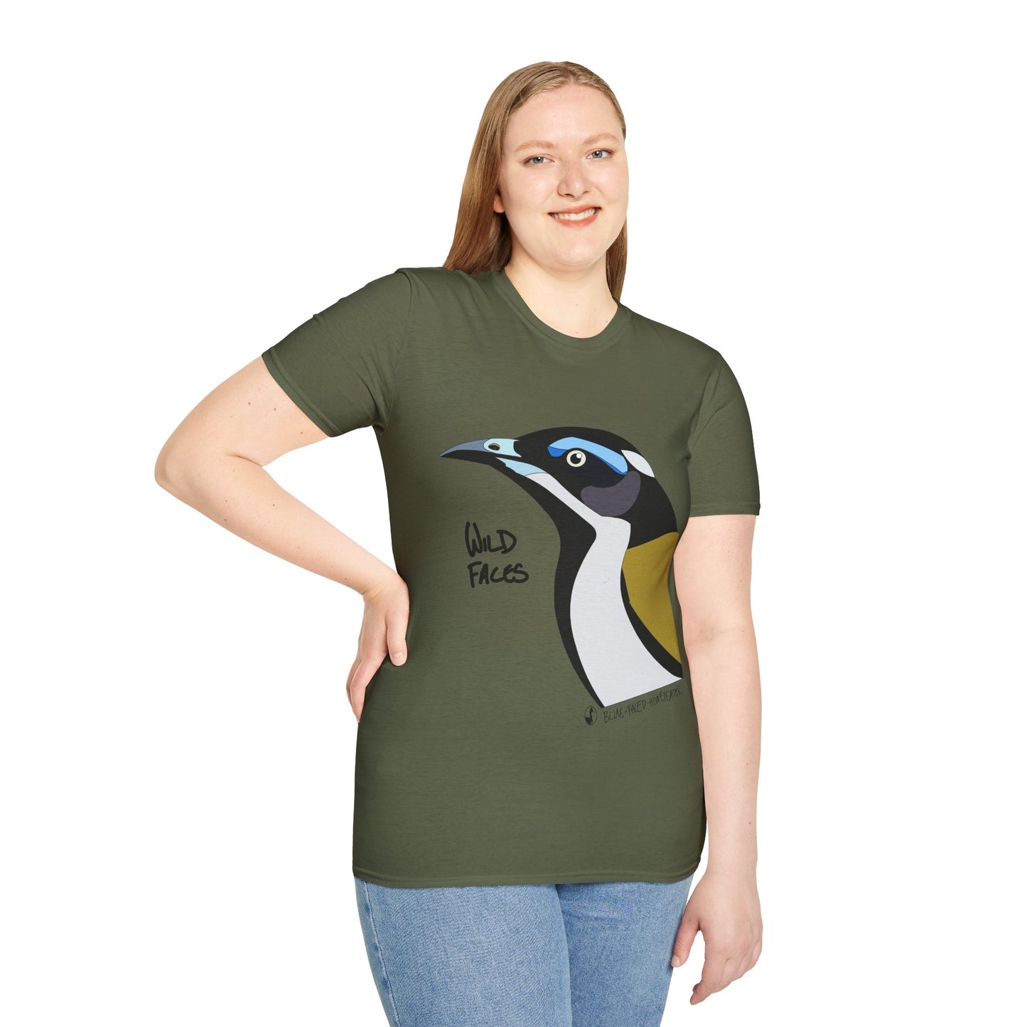 Blue-faced Honeyeater - Unisex Softstyle T-Shirt