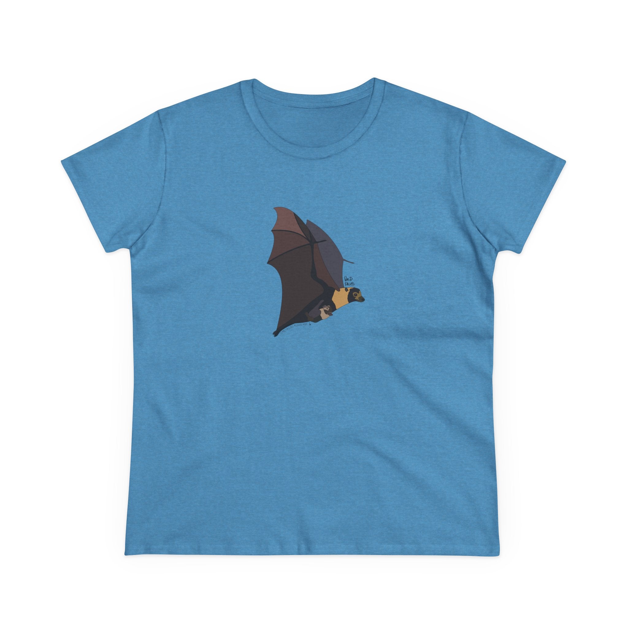 Spectacled Flying Fox (in flight) - Women's Midweight Cotton Tee