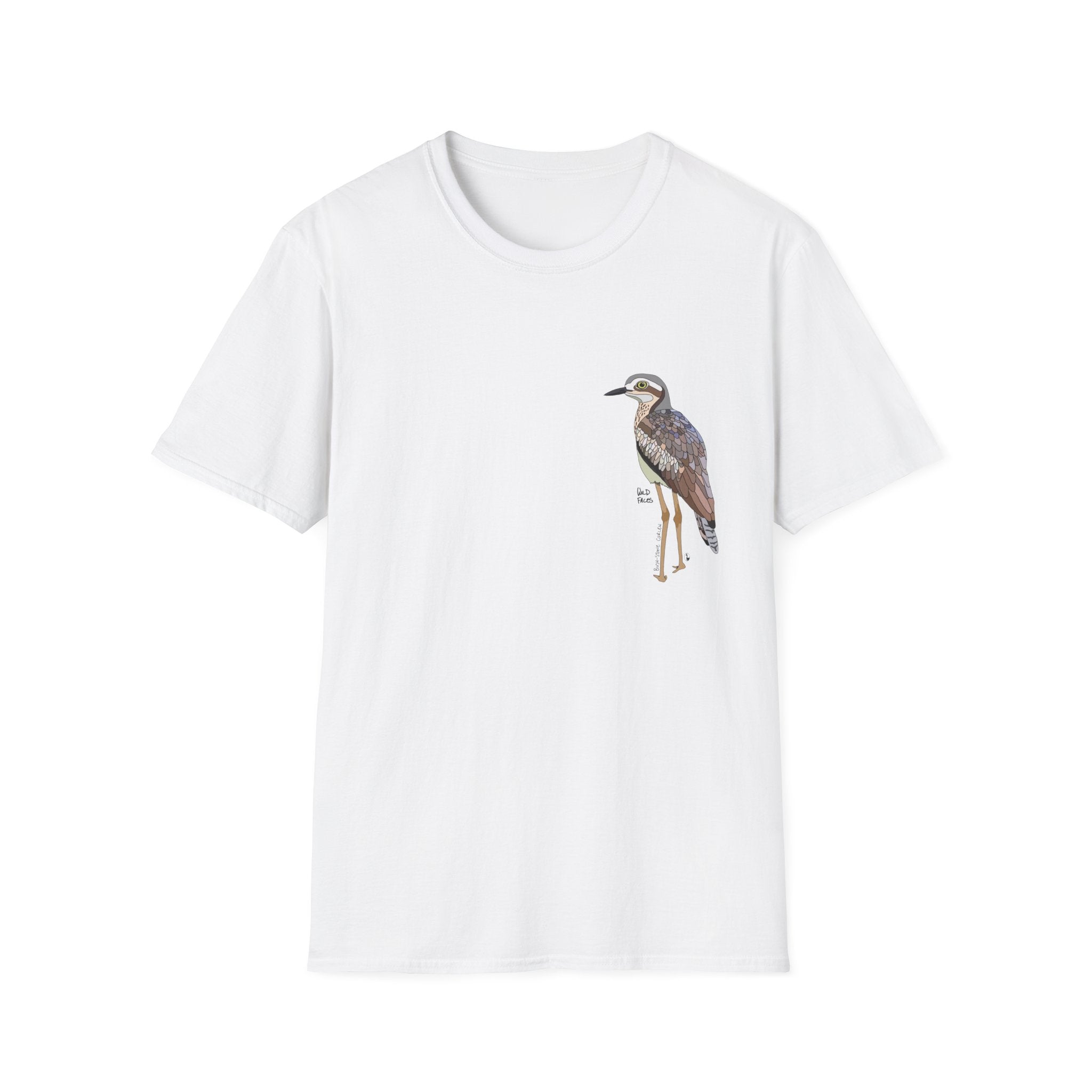 Bush Stone-curlew- Small design - Unisex Softstyle T-Shirt