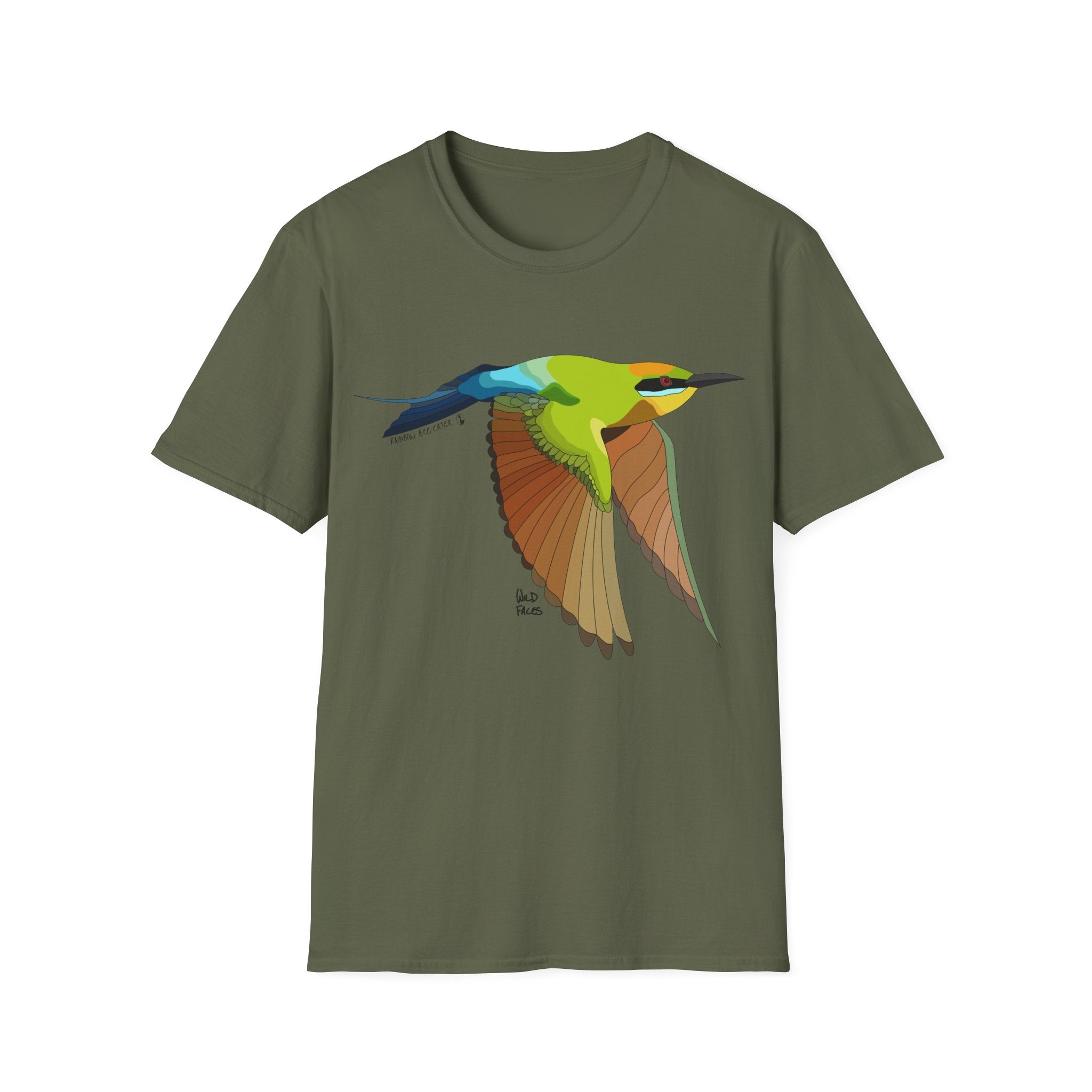 Rainbow Bee-eater (in flight) - Unisex Softstyle T-Shirt