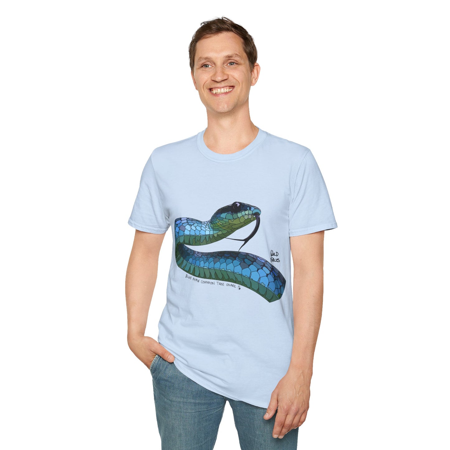 Blue Phase Common Tree-Snake - Unisex Softstyle T-Shirt