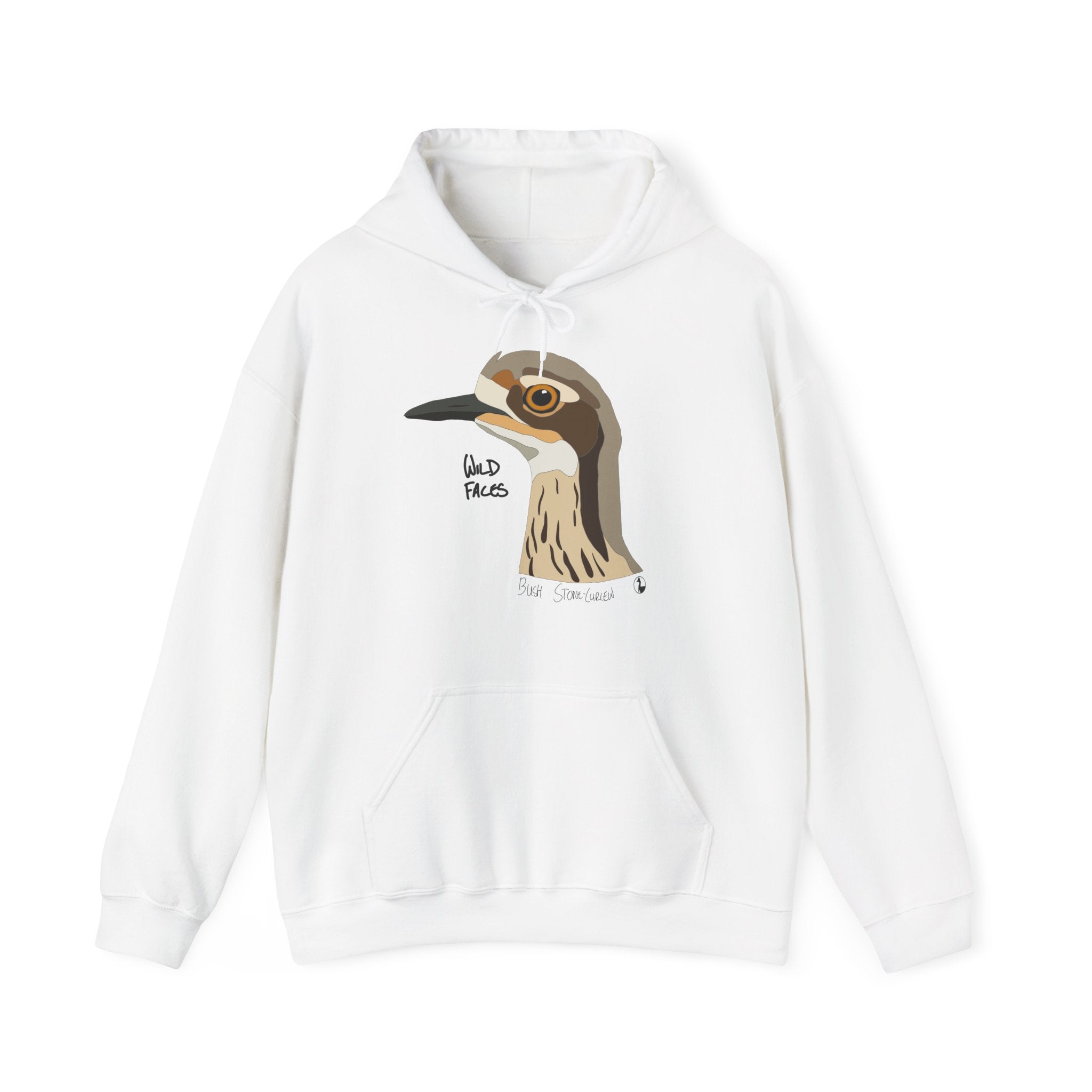 Bush Stone-curlew (head) | Unisex Heavy Blend™ Hooded Sweatshirt