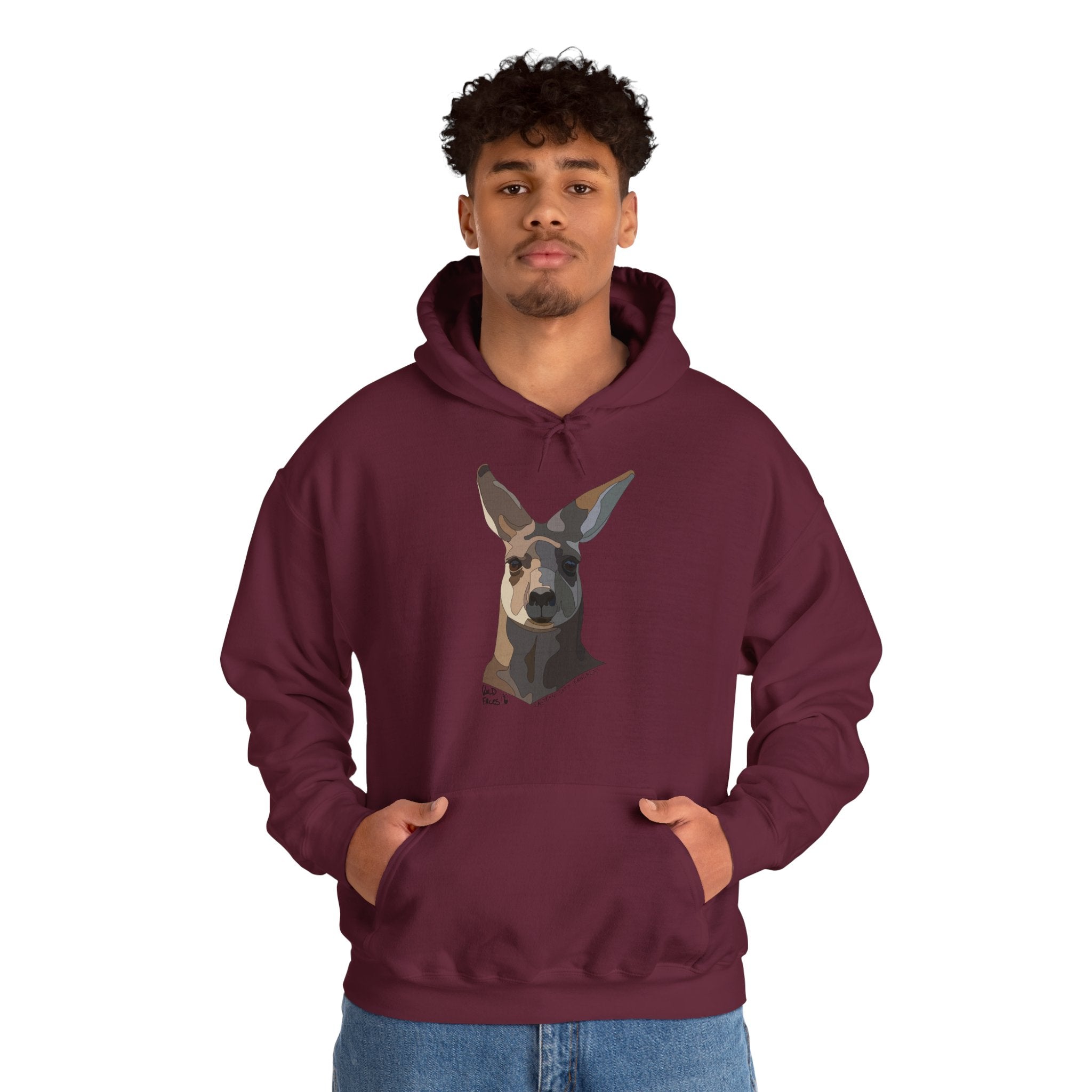 Eastern Grey Kangaroo | Unisex Heavy Blend™ Hooded Sweatshirt Printify