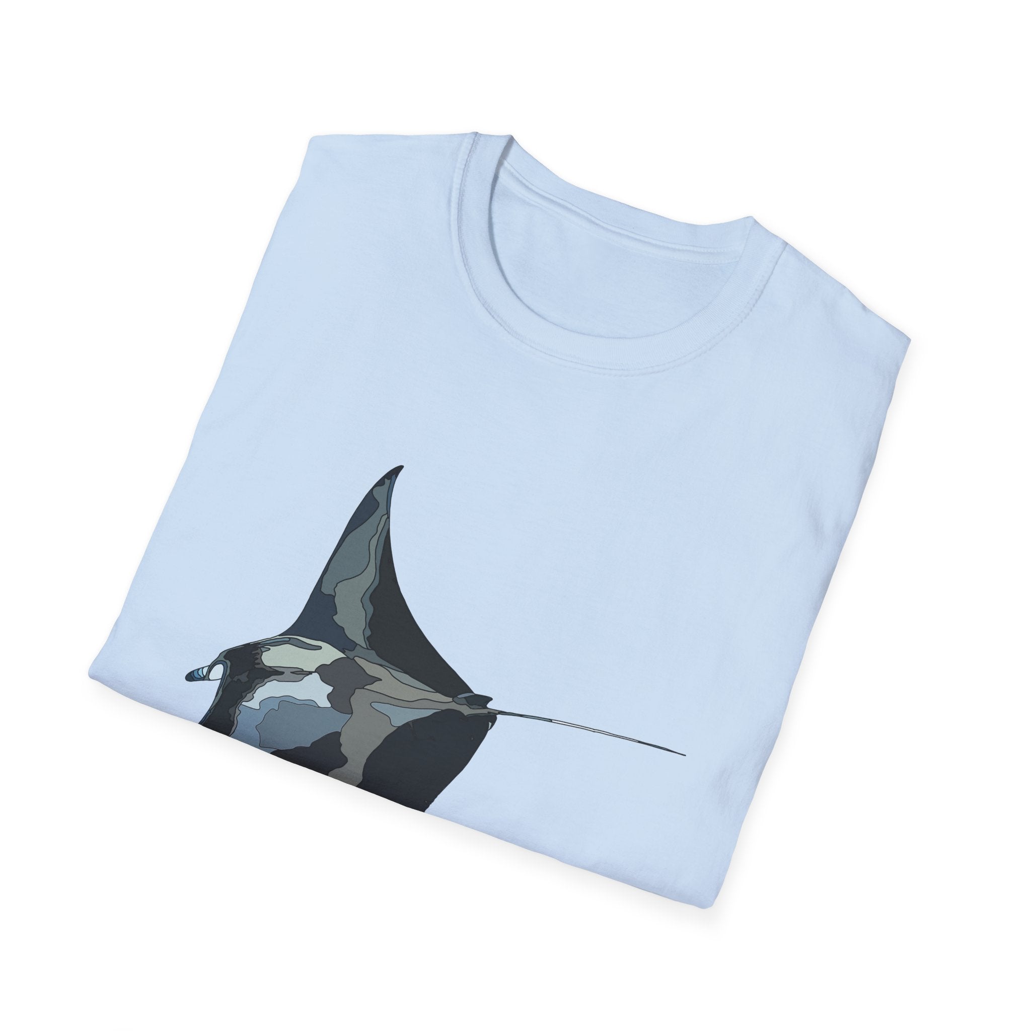 Reef Manta Ray- large design - Unisex Softstyle T-Shirt Printify