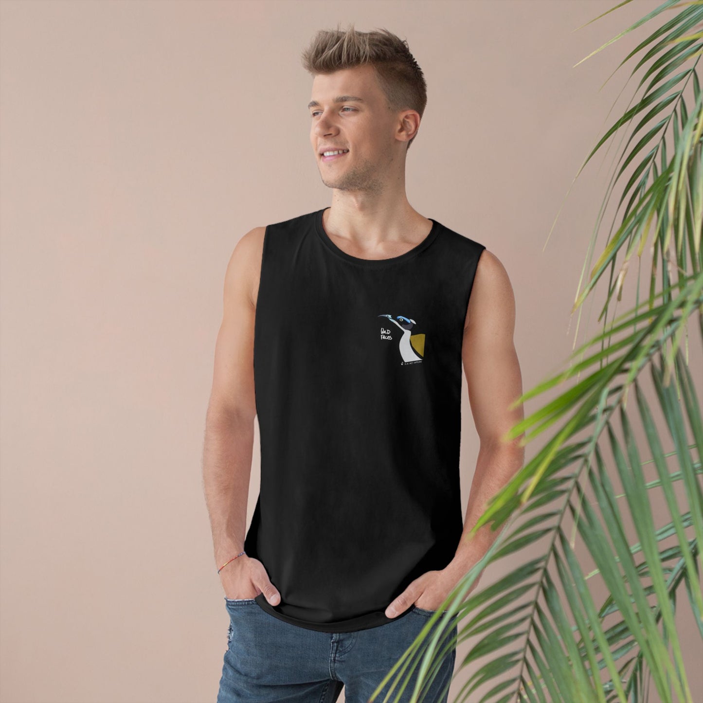 Blue-faced Honeyeater (white font) - Unisex Barnard Tank