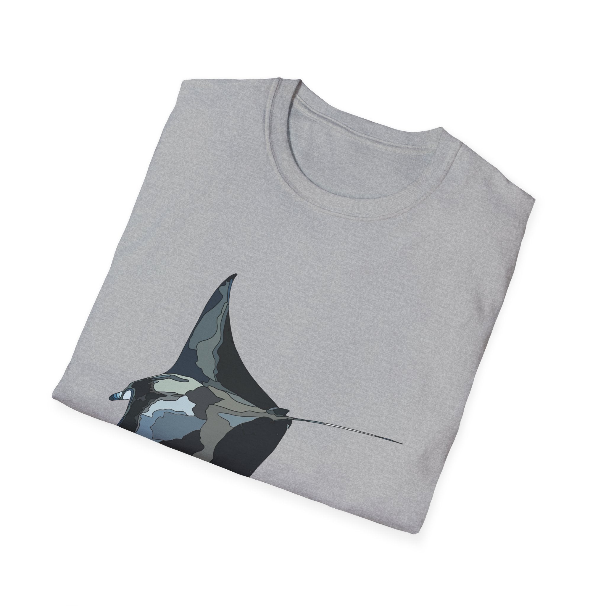Reef Manta Ray- large design - Unisex Softstyle T-Shirt Printify