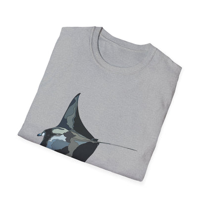 Reef Manta Ray- large design - Unisex Softstyle T-Shirt