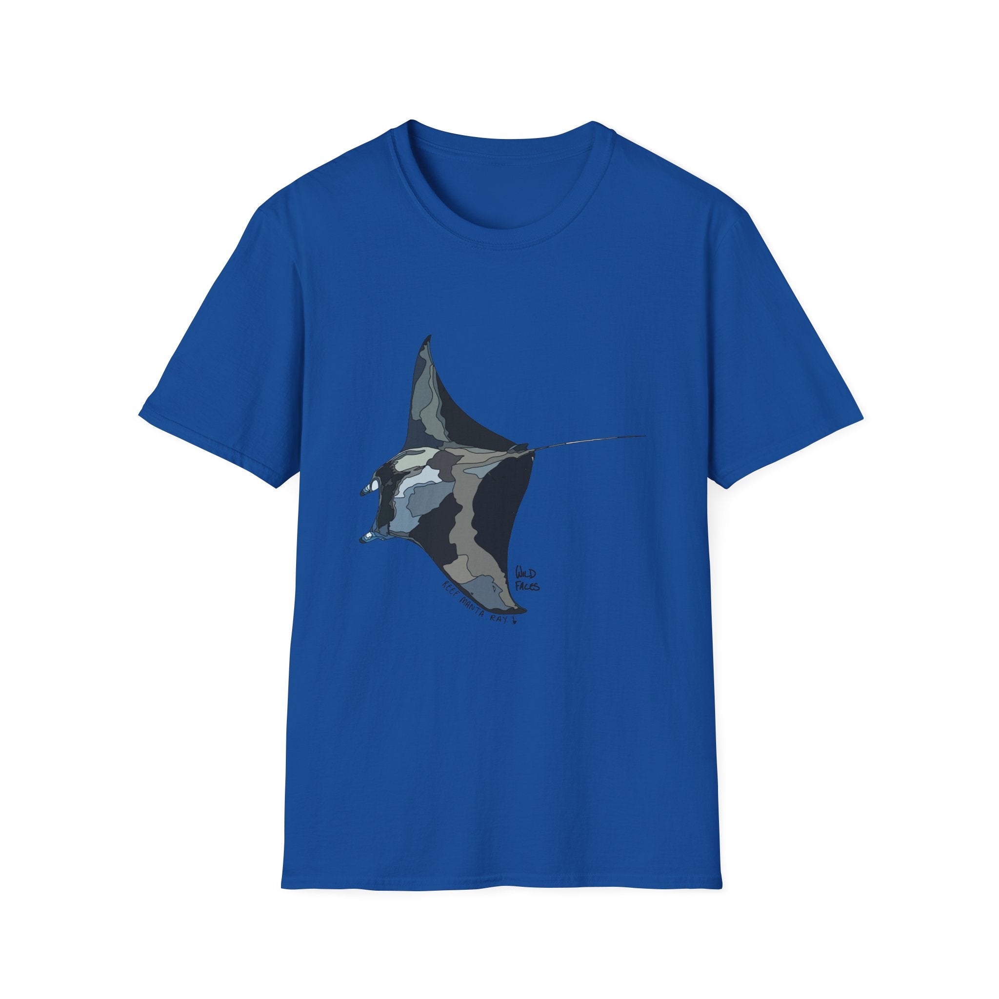 Reef Manta Ray- large design - Unisex Softstyle T-Shirt Printify