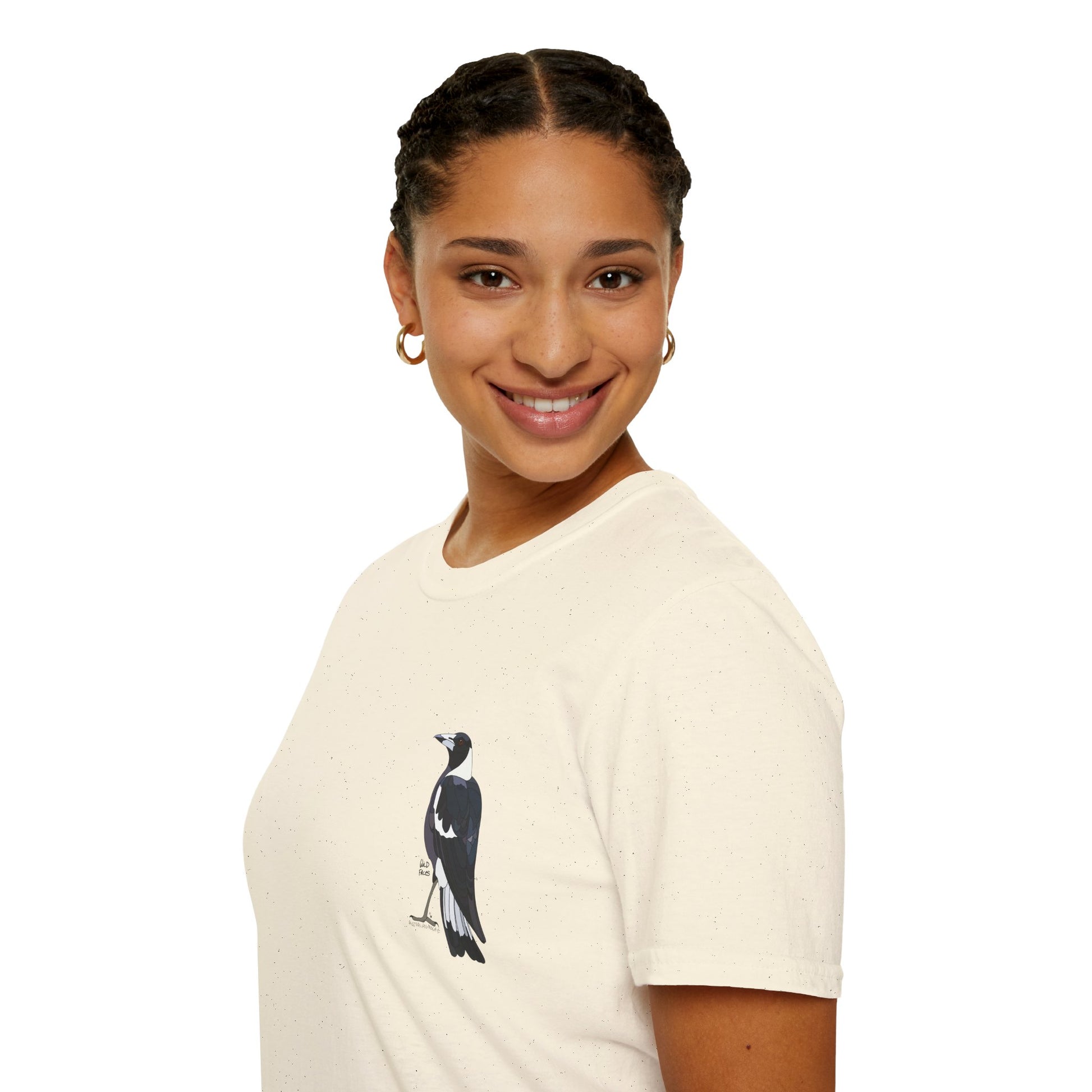 Australian Magpie - Small design - Unisex Softstyle T-Shirt Printify