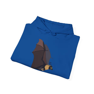 Spectacled Flying Fox (in flight) | Unisex Heavy Blend™ Hooded Sweatshirt Printify