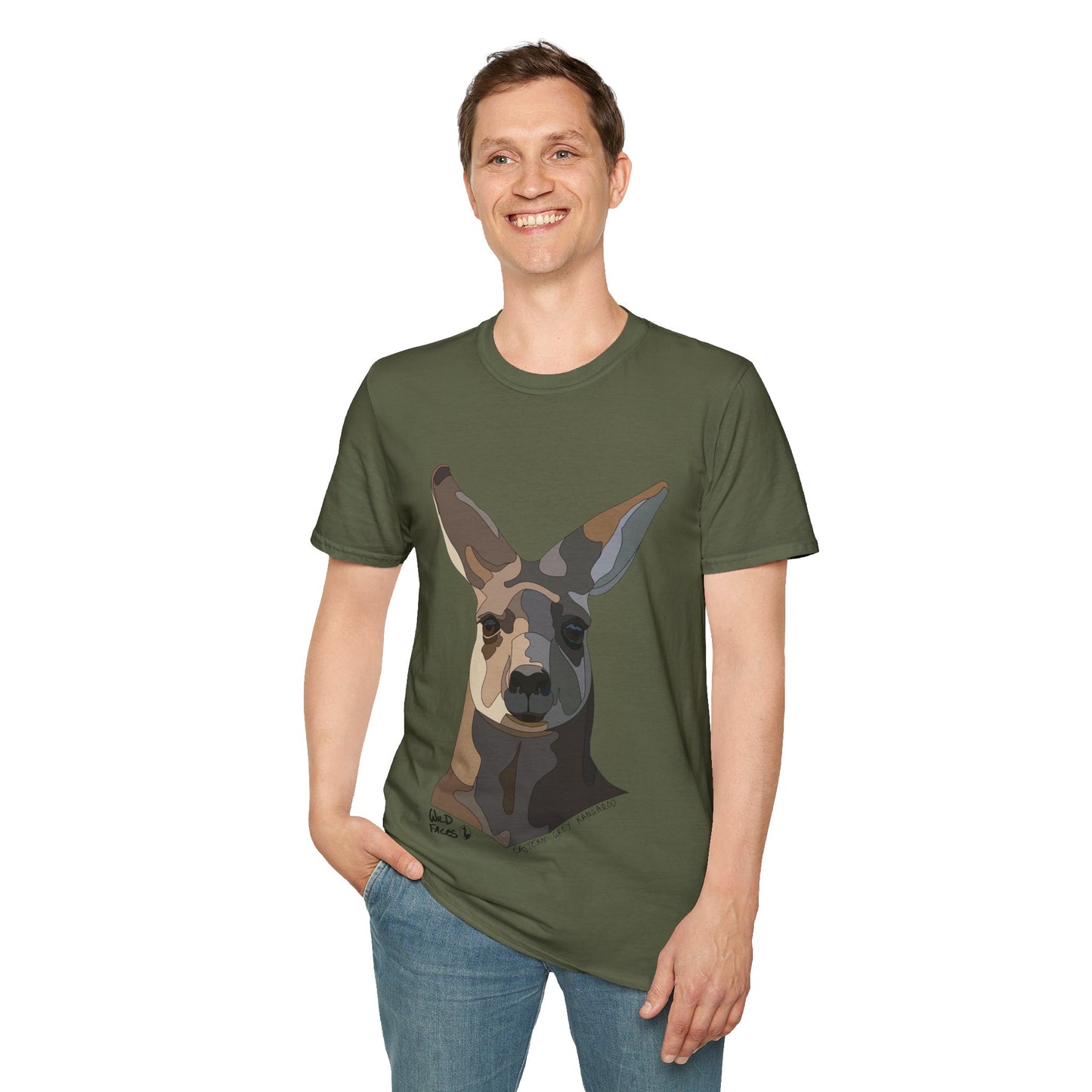 Eastern Grey Kangaroo - Unisex Softstyle T-Shirt Printify