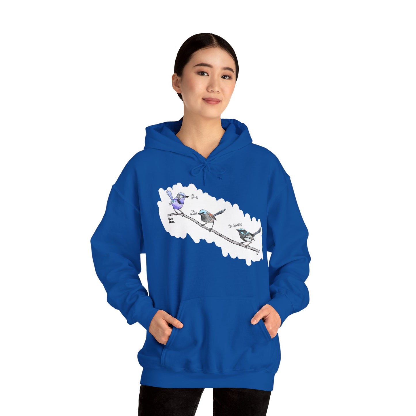 A trio of Fairywrens (spendid, superb and lovely) | Unisex Heavy Blend™ Hooded Sweatshirt