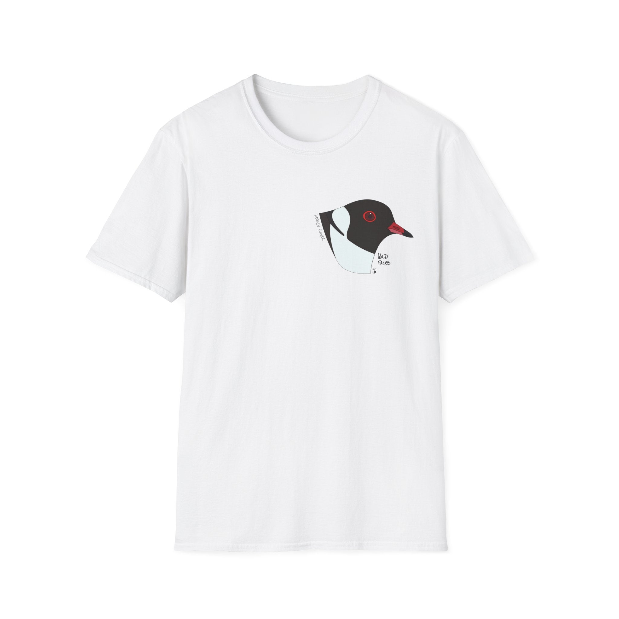 Hooded Plover Head-Small design- Unisex Softstyle T-Shirt