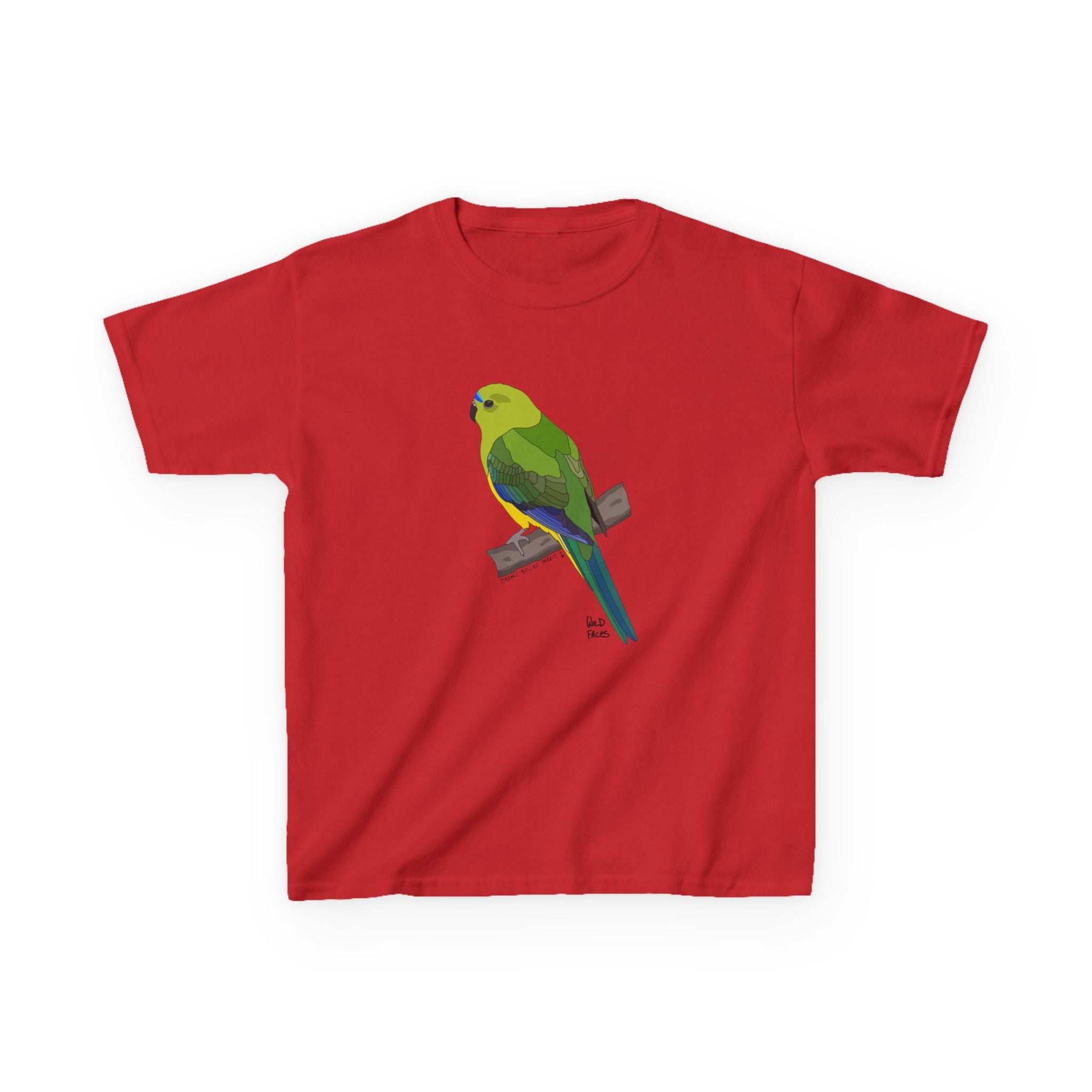 Orange-bellied Parrot (whole body) | Kids Heavy Cotton™ Tee