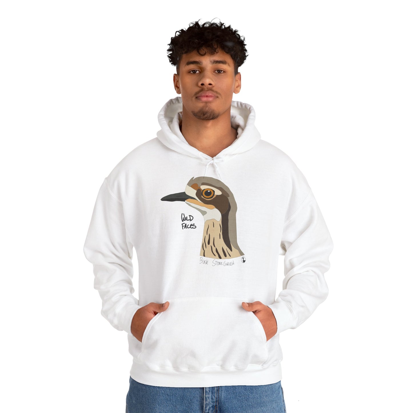 Bush-stone Curlew (head) | Unisex Heavy Blend™ Hooded Sweatshirt