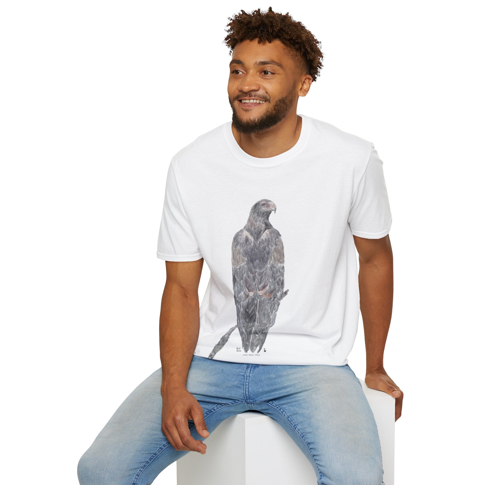Wedge-tailed Eagle (pastel design) - Unisex Softstyle T-Shirt Printify