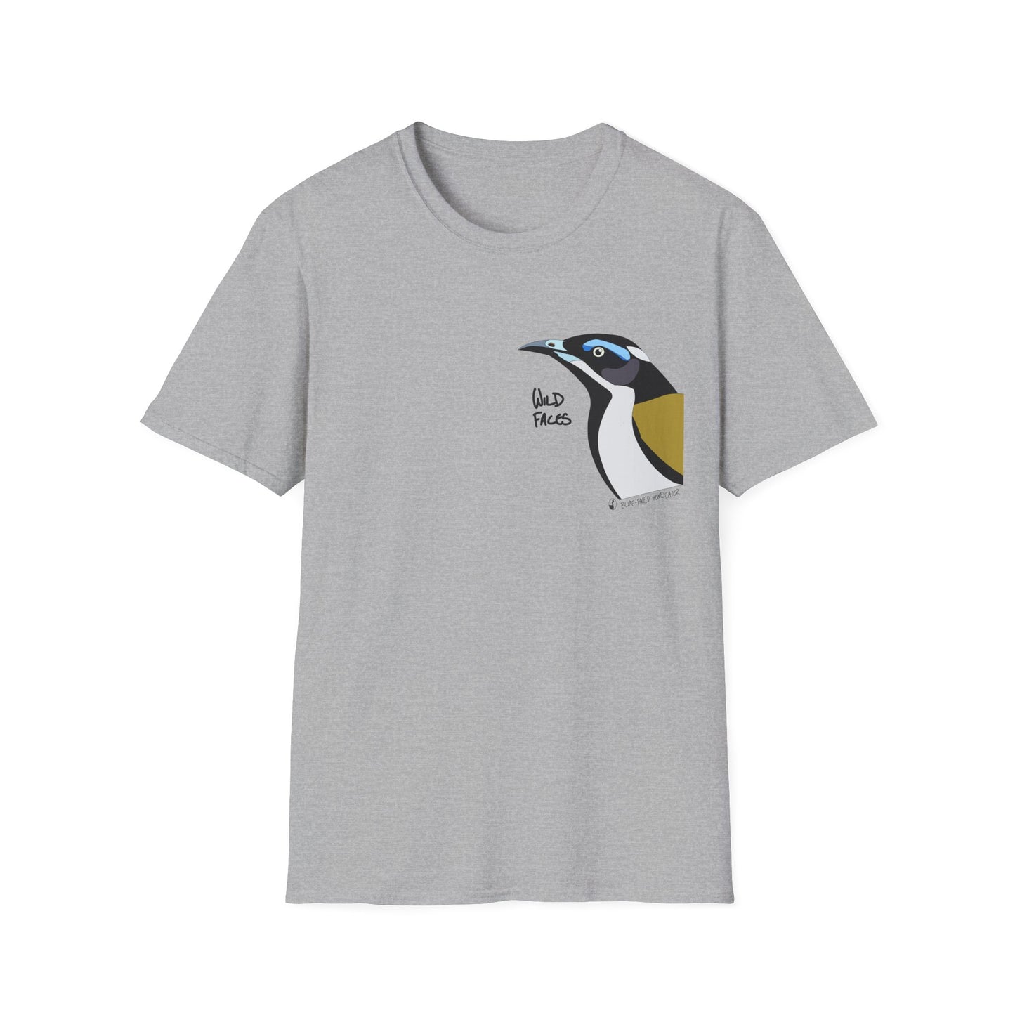 Blue-faced Honeyeater- Small design - Unisex Softstyle T-Shirt