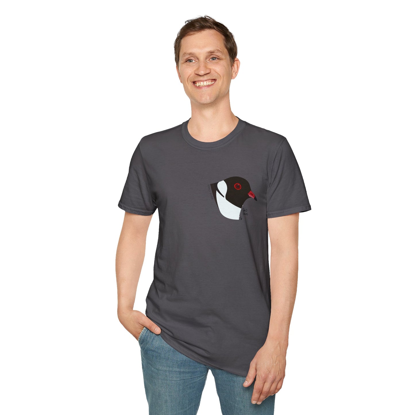 Hooded Plover Head-Small design- Unisex Softstyle T-Shirt