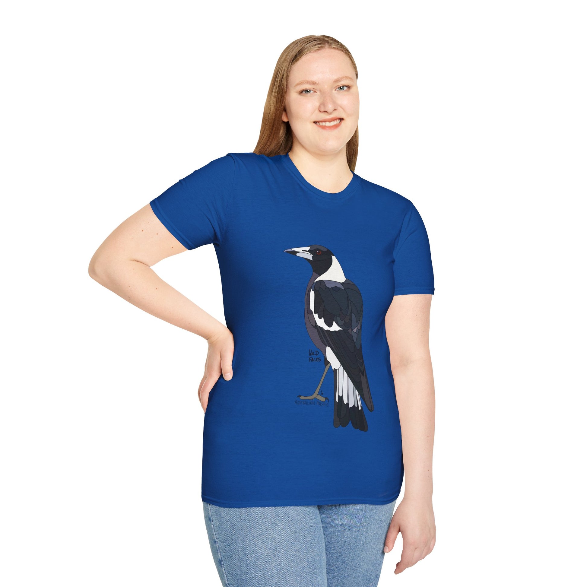 Australian Magpie - Unisex Softstyle T-Shirt Printify