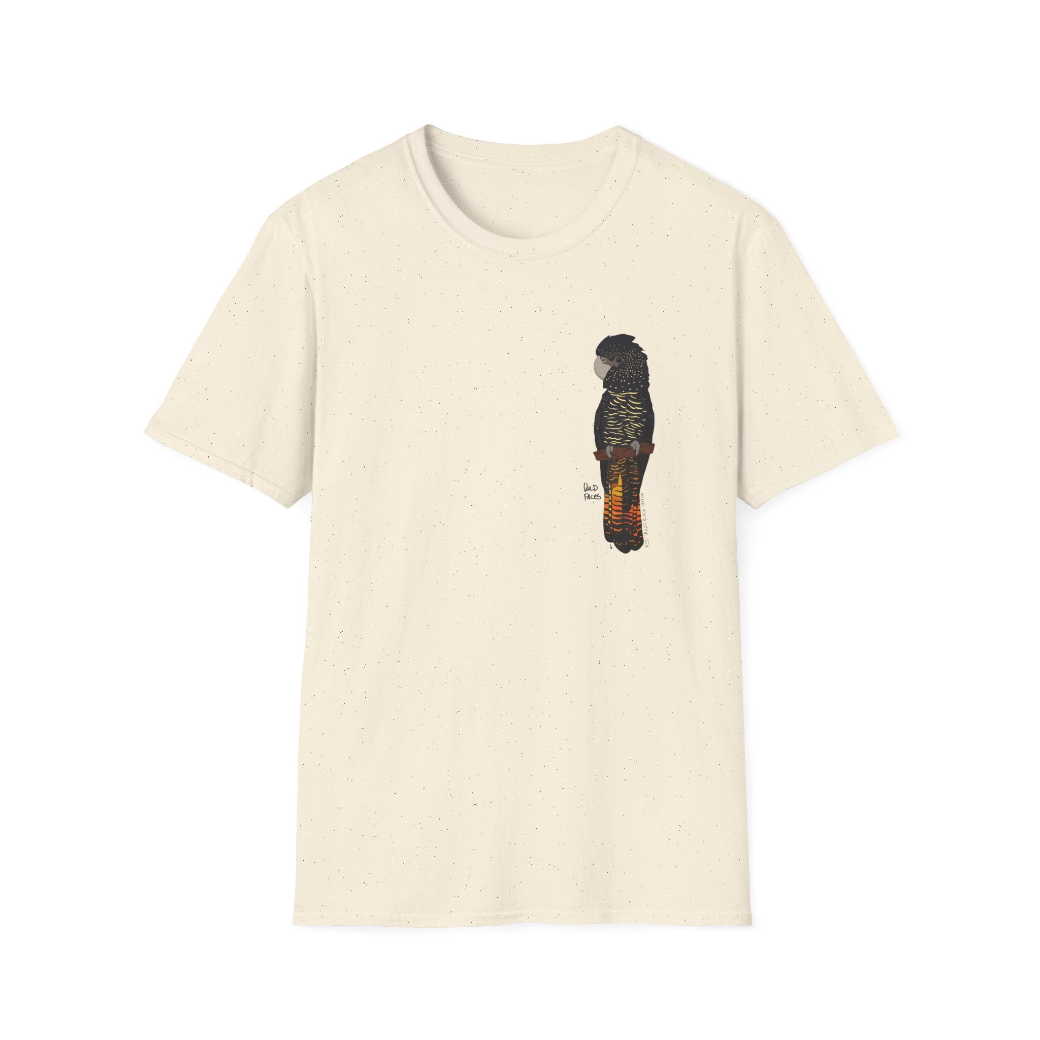 Red-tailed Black Cockatoo - Small design - Unisex Softstyle T-Shirt
