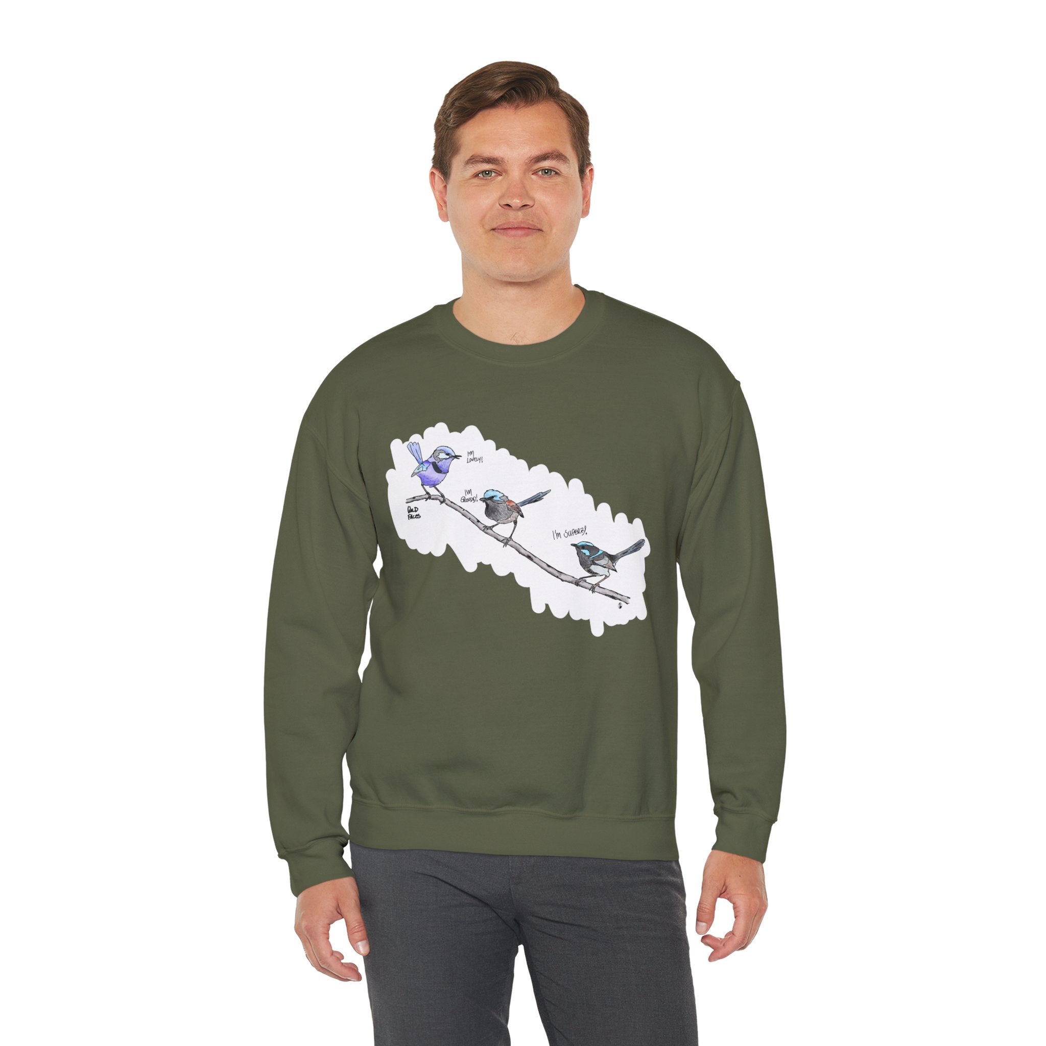 Trio of Fairywrens | Unisex Heavy Blend™ Crewneck Printify