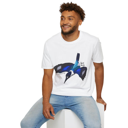 Forest Kingfisher (flying) - Unisex Softstyle T-Shirt