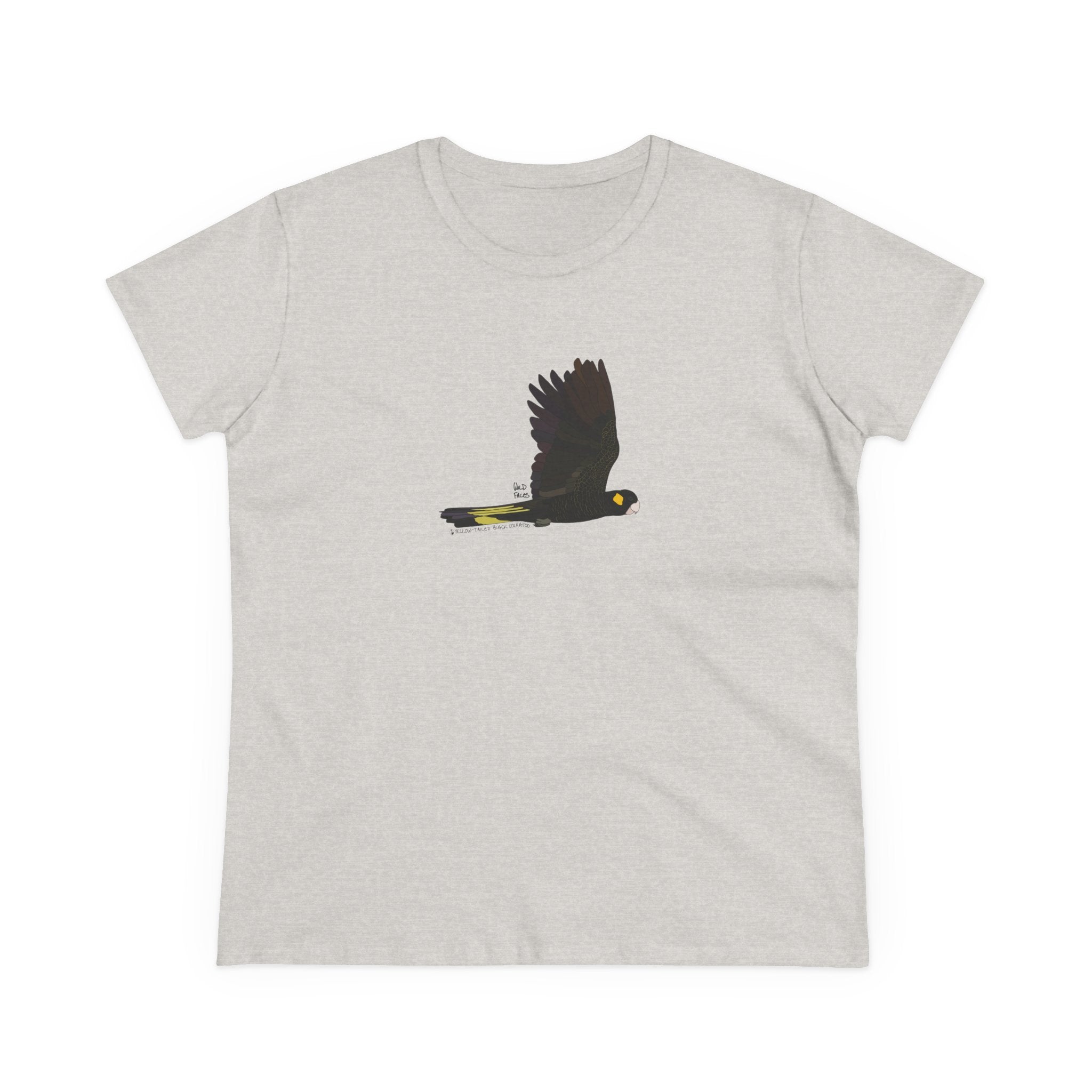 Yellow-tailed Black Cockatoo - Women's Midweight Cotton Tee
