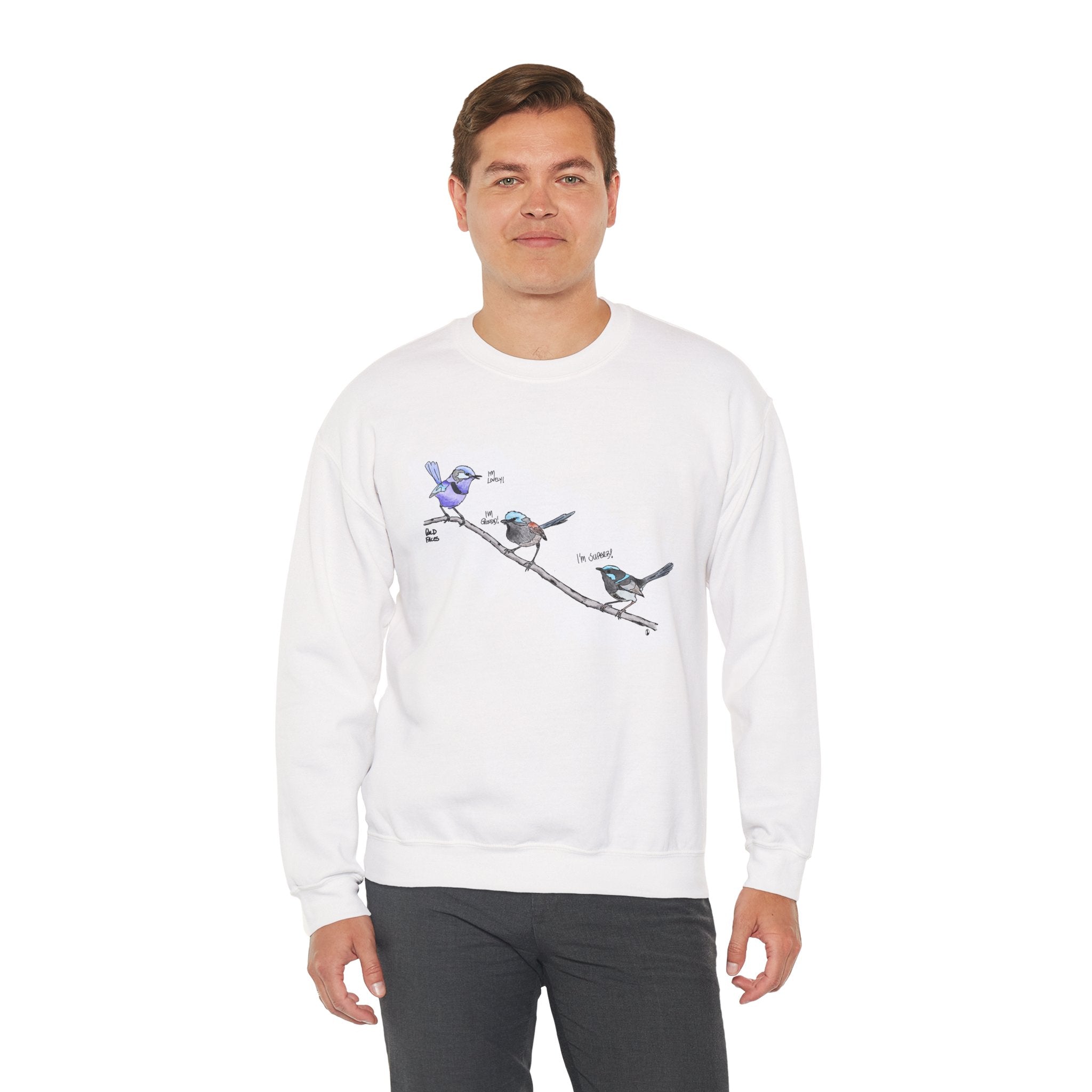 Trio of Fairywrens | Unisex Heavy Blend™ Crewneck Printify