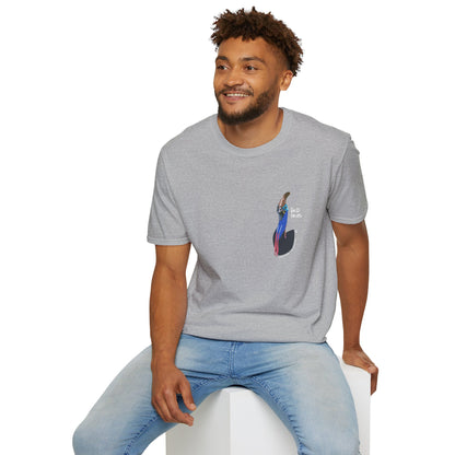 Southern Cassowary (white font) - Small design- Unisex Softstyle T-Shirt Printify