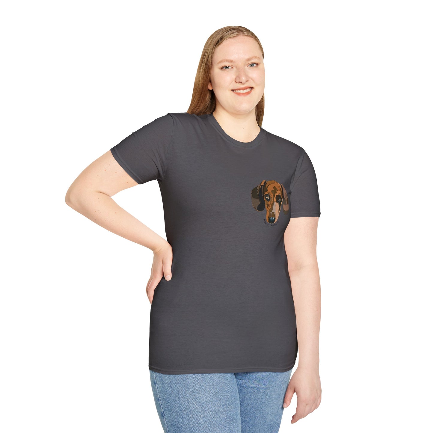 Dachshund (small Keen as mustard) - Unisex Softstyle T-Shirt