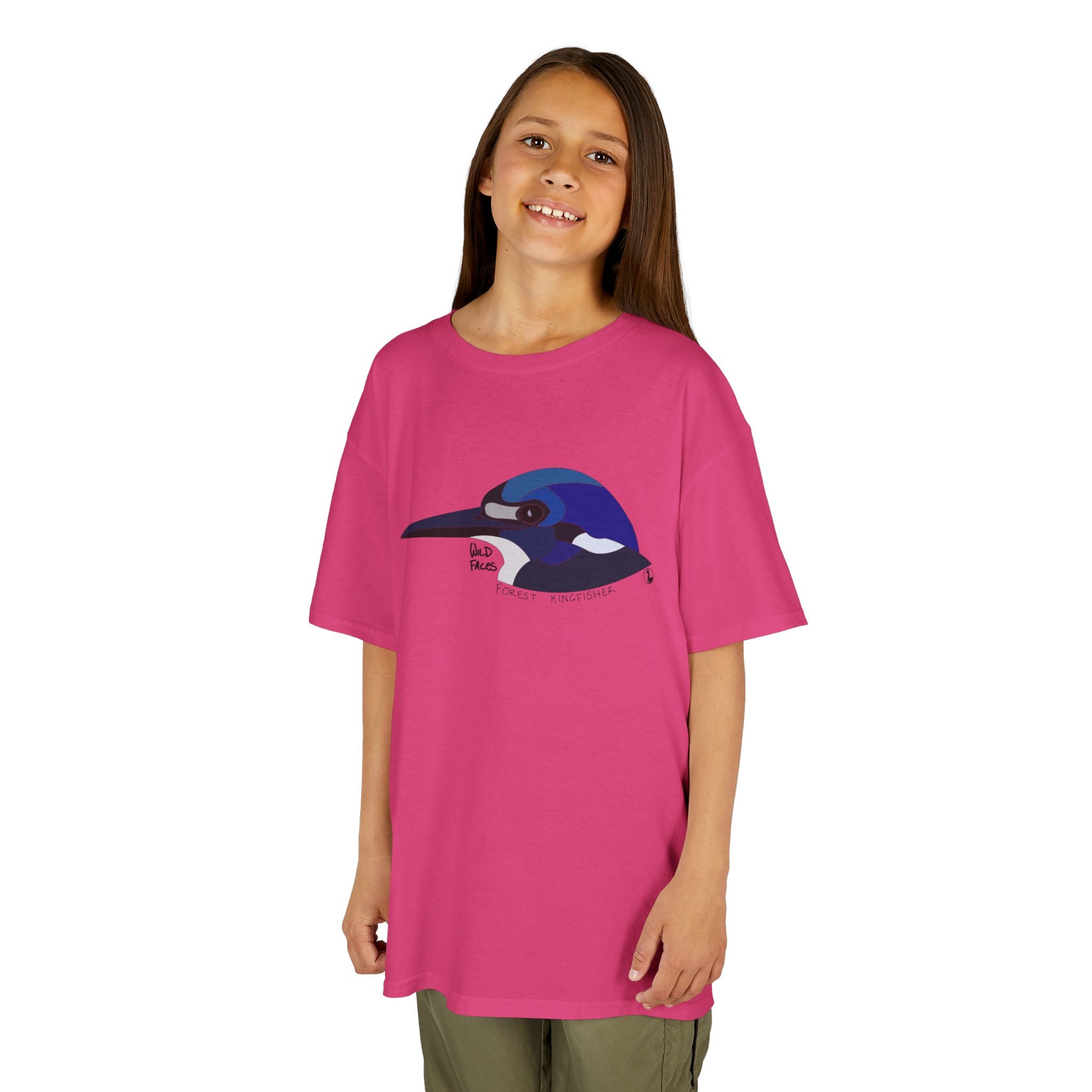 Forest Kingfisher (head) | Kids Heavy Cotton™ Tee Printify