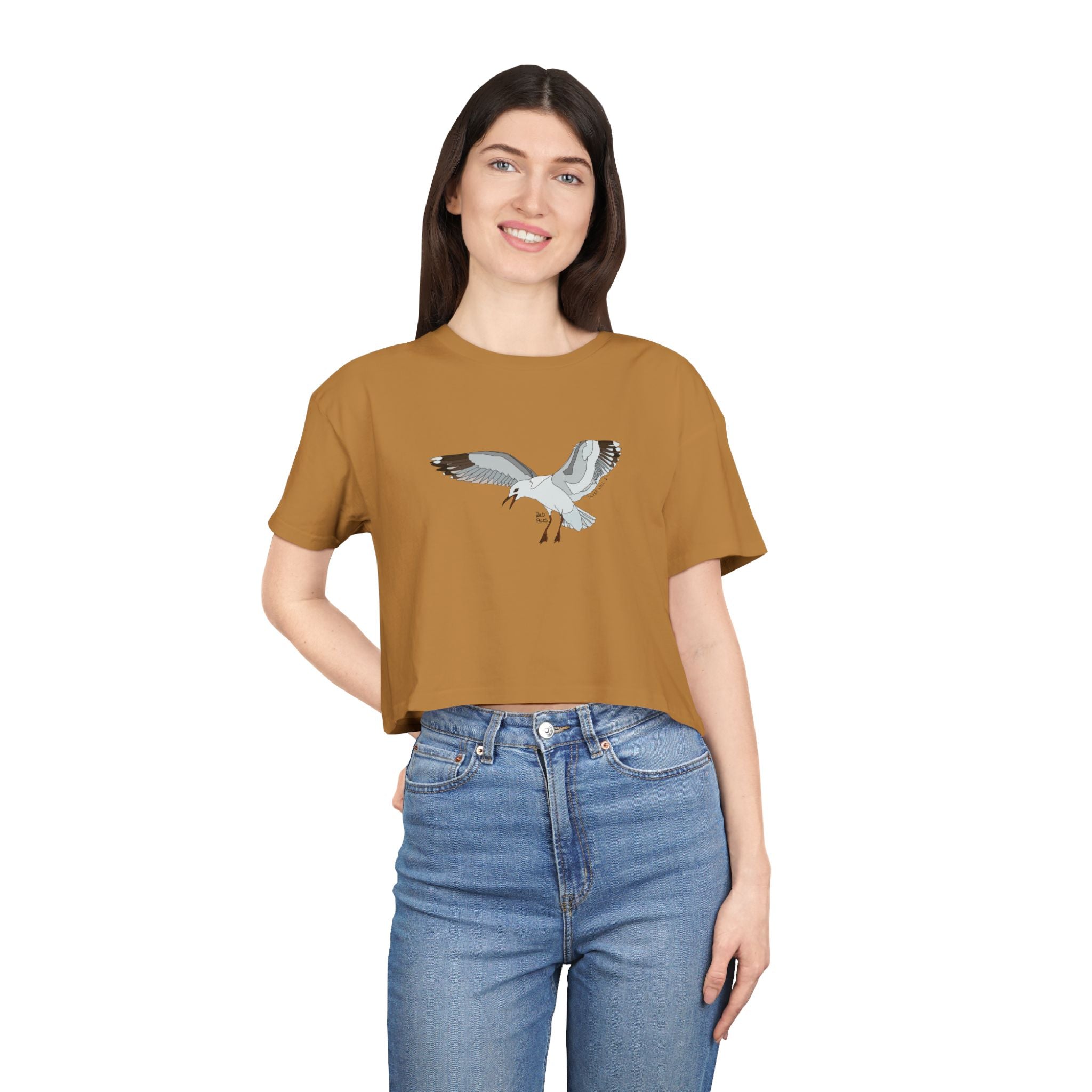 Silver Gull - in flight - Women's Crop Tee