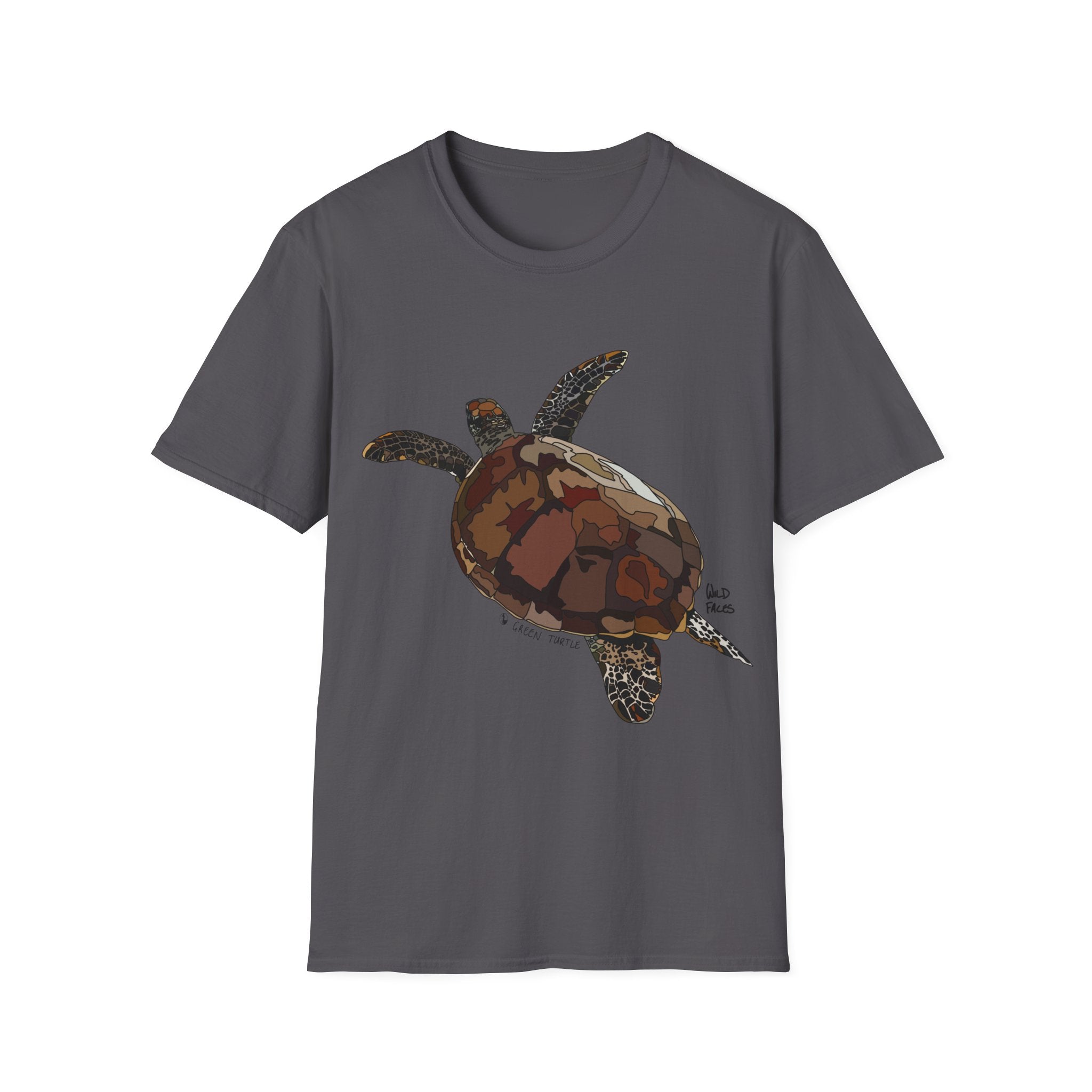 Green Turtle - Unisex Softstyle T-Shirt Printify