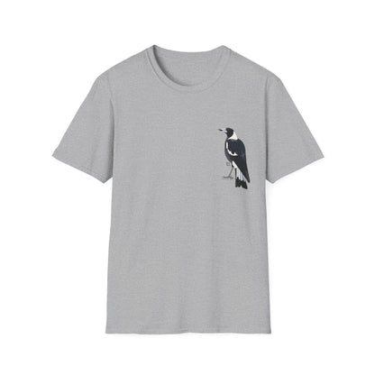 Australian Magpie - Small design - Unisex Softstyle T-Shirt Printify