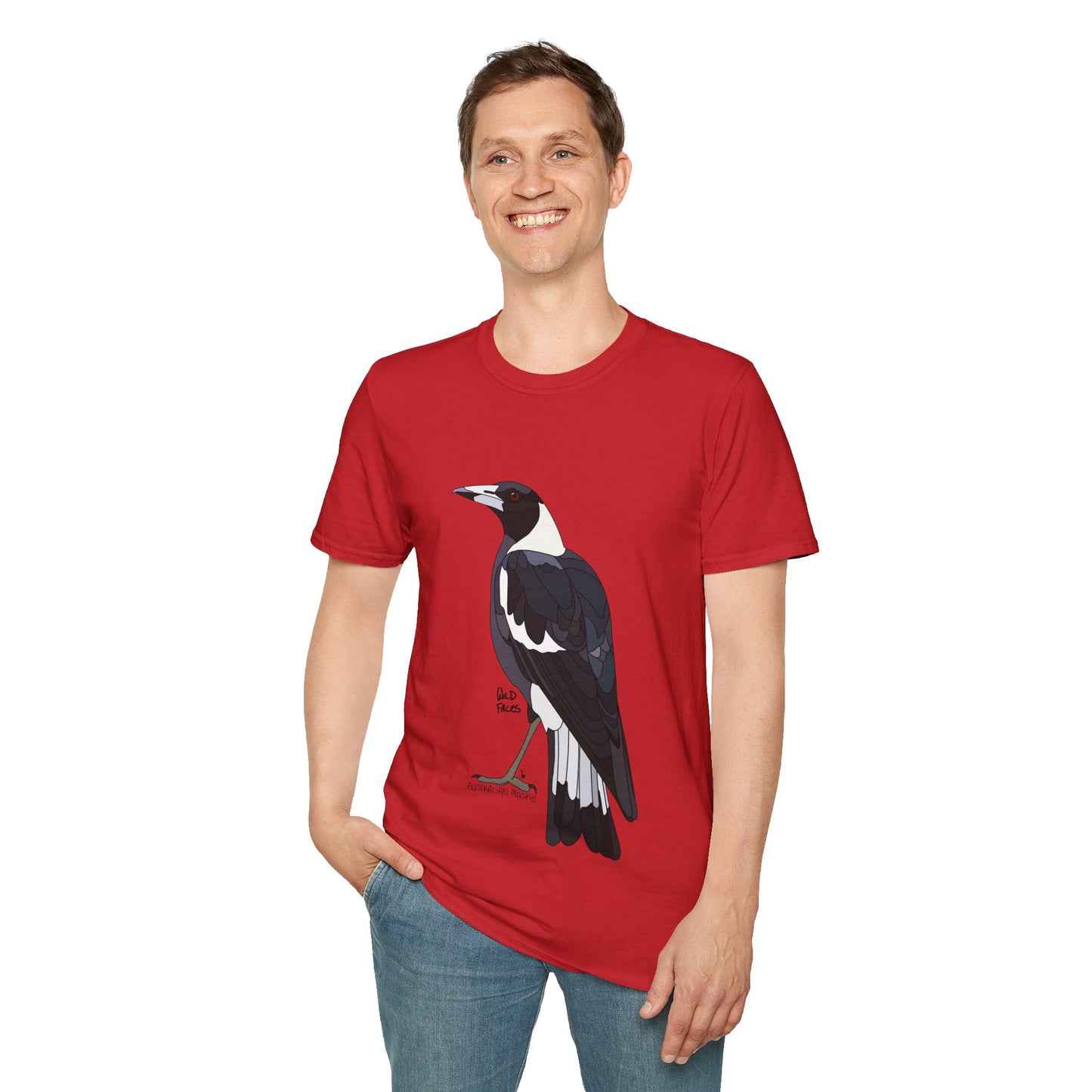 Australian Magpie - Unisex Softstyle T-Shirt Printify