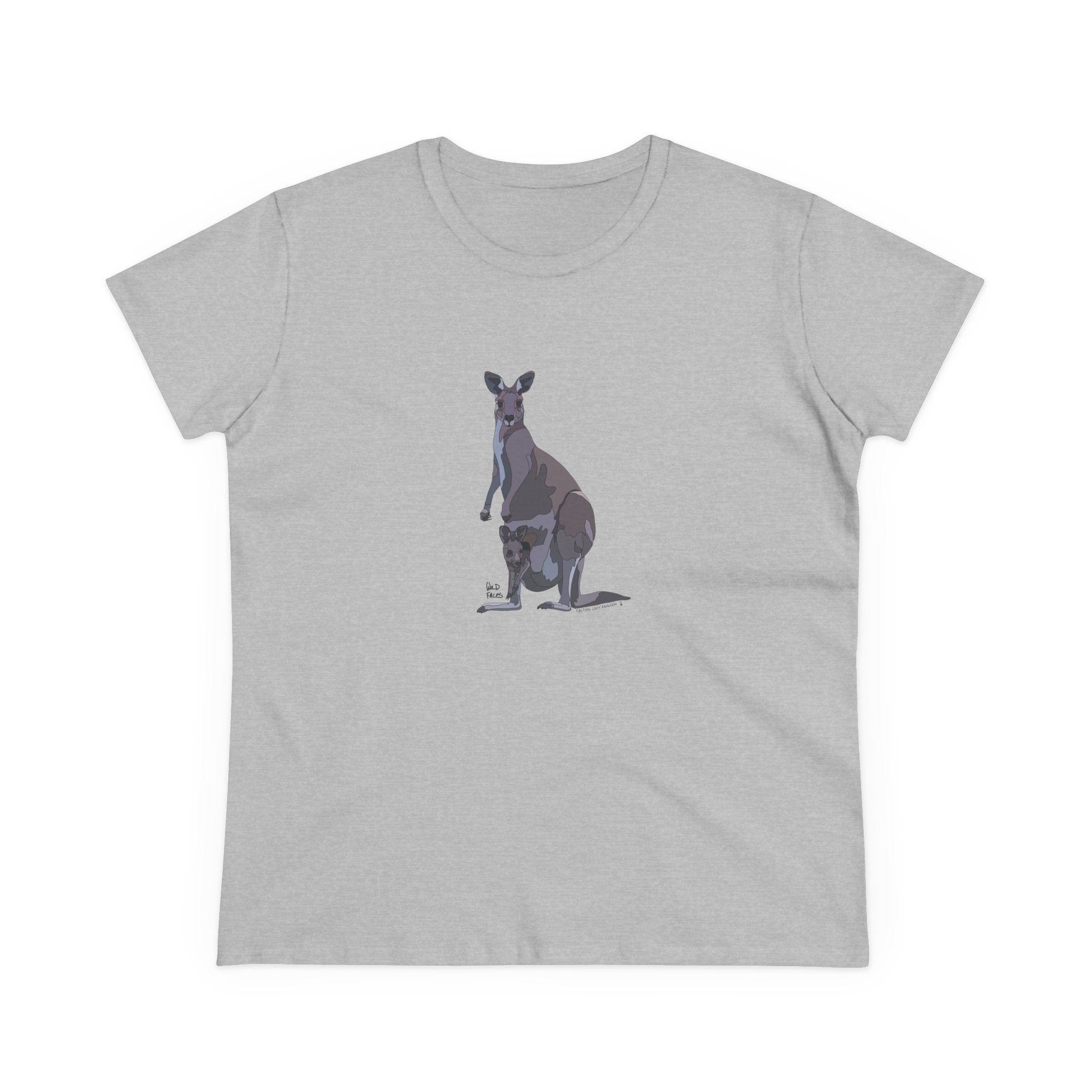 Eastern Grey Kangaroo (with joey) - Women's Midweight Cotton Tee