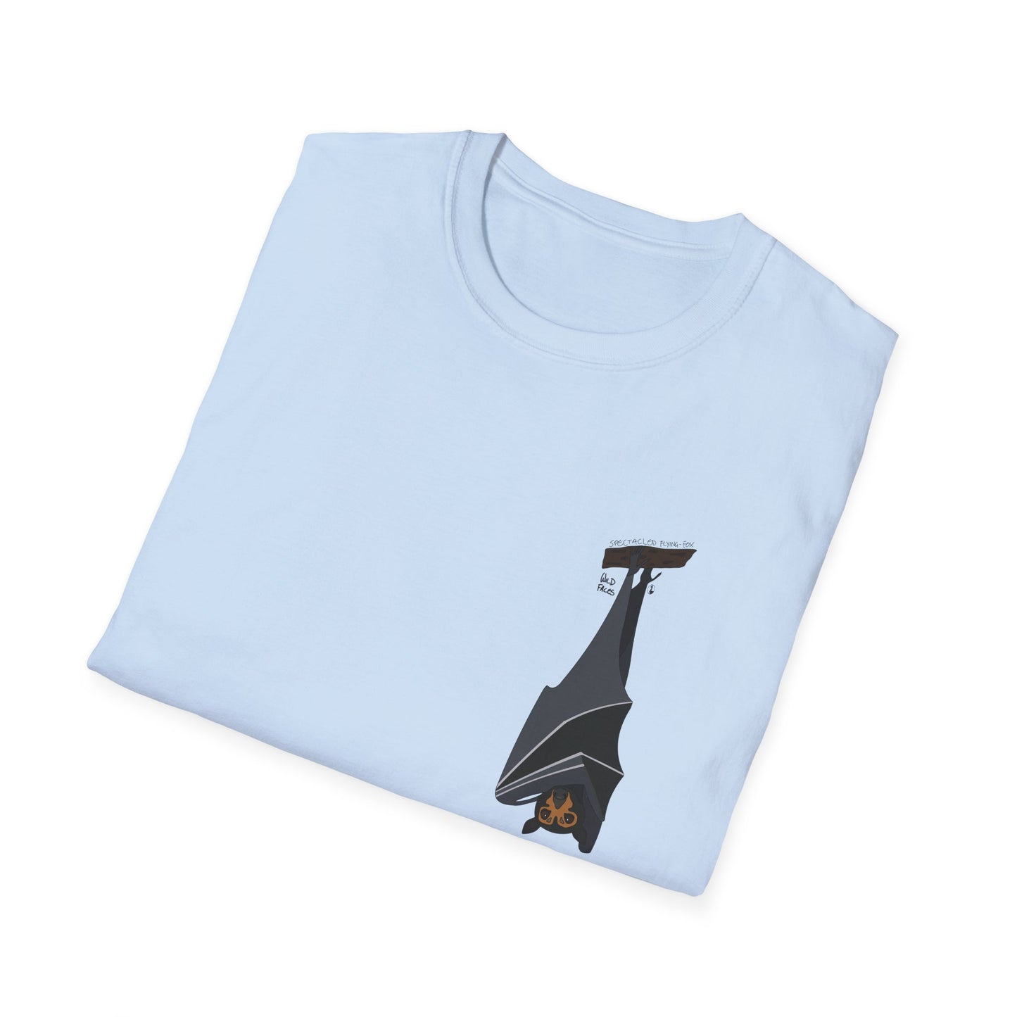 Spectacled Flying Fox - Small design - Unisex Softstyle T-Shirt