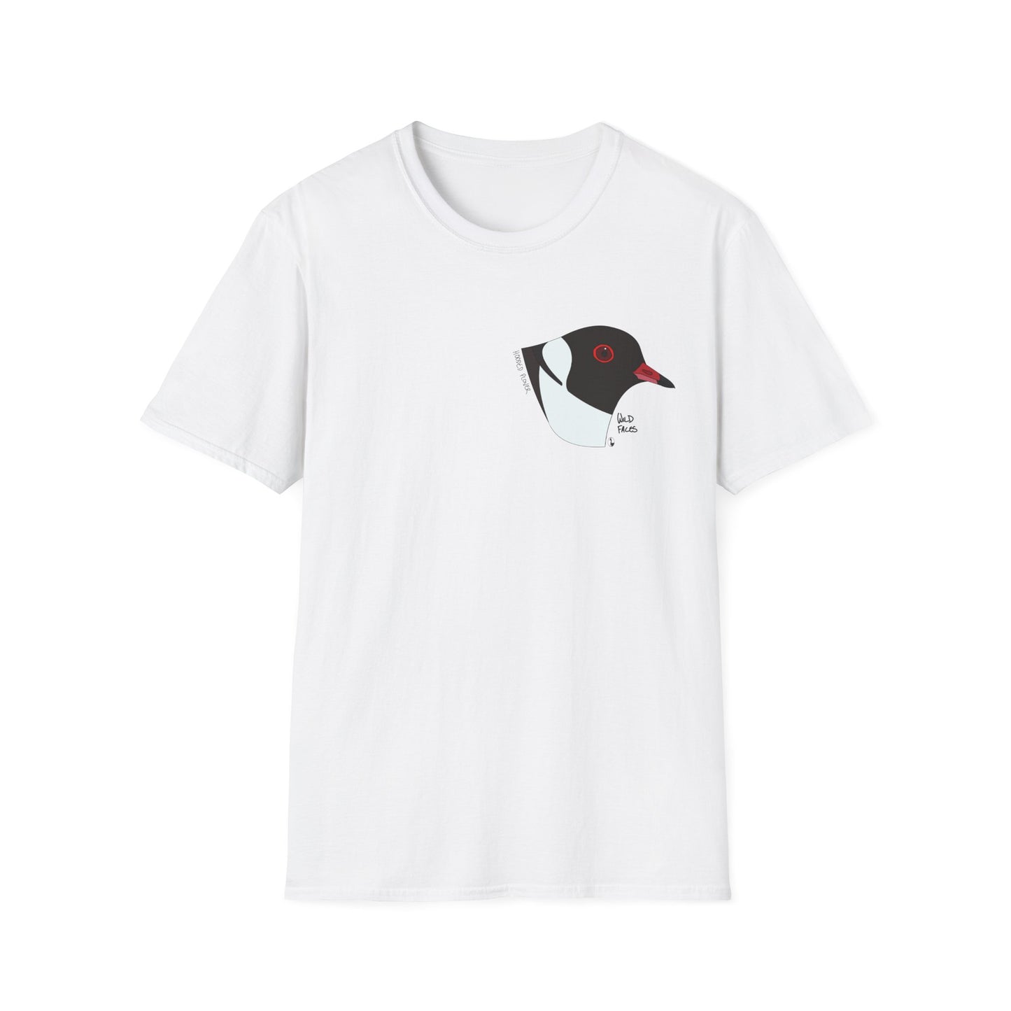 Hooded Plover Head-Small design- Unisex Softstyle T-Shirt