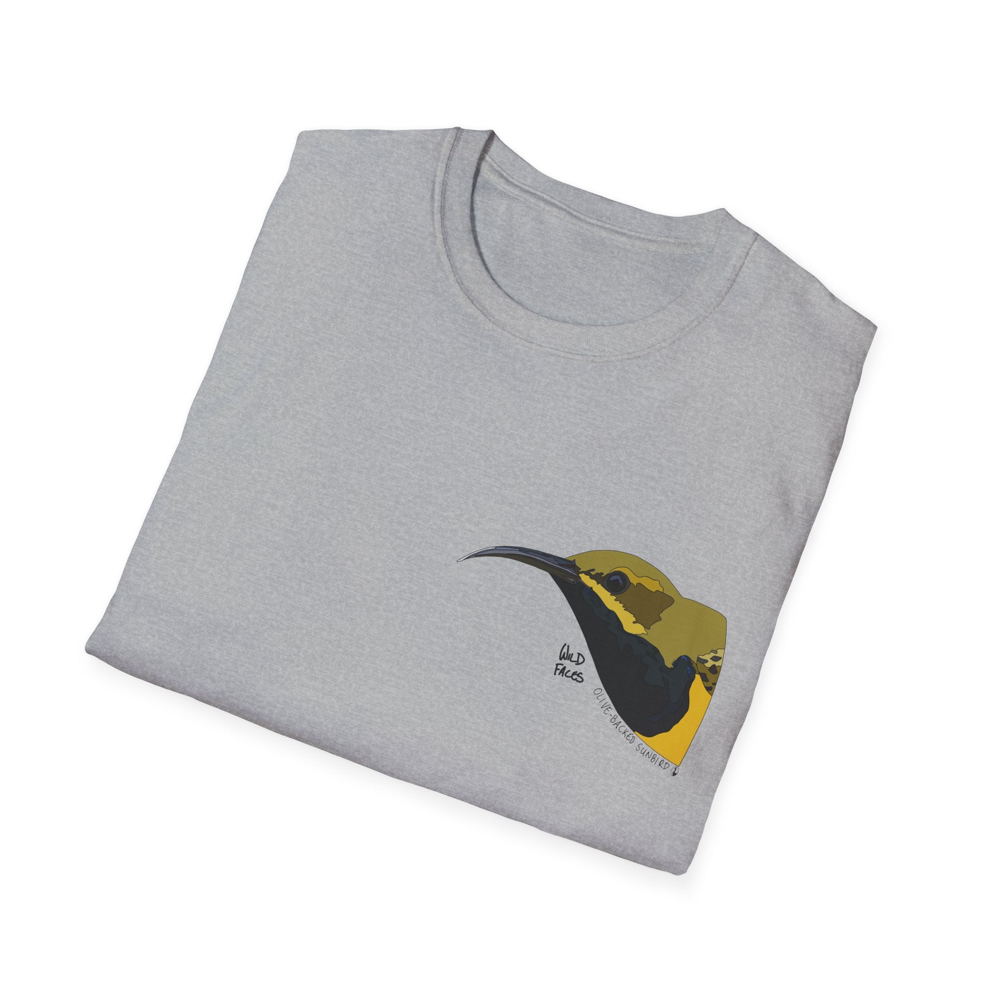 Olive-backed Sunbird - Small design - Unisex Softstyle T-Shirt Printify