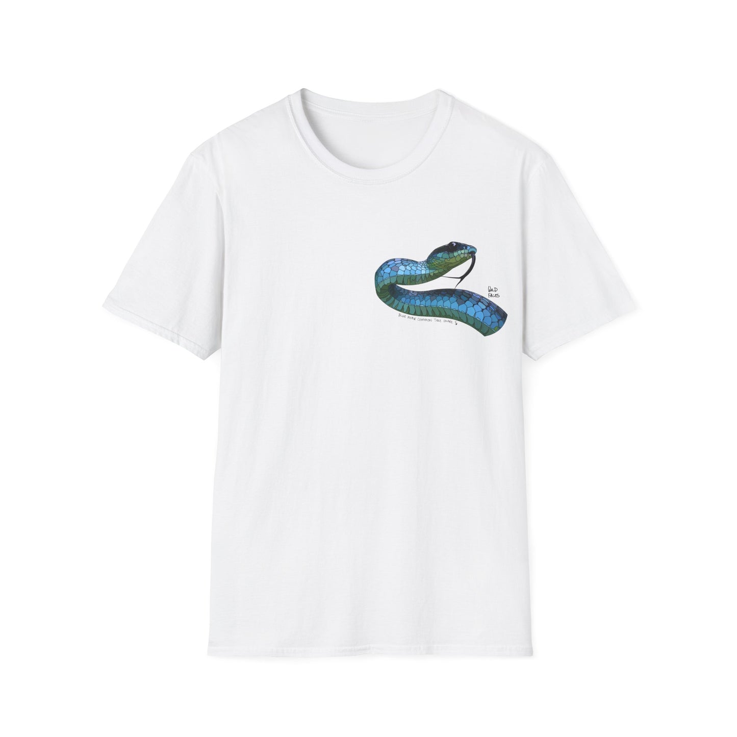 Blue Phase Common Tree-Snake - Small design - Unisex Softstyle T-Shirt