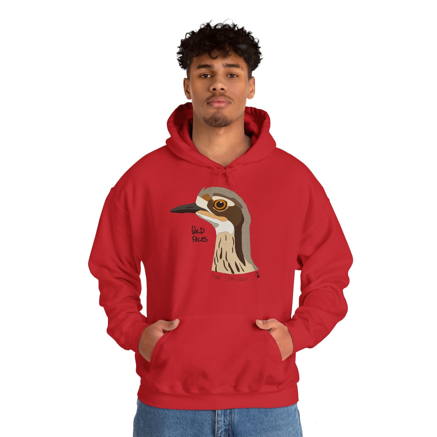 Bush-stone Curlew (head) | Unisex Heavy Blend™ Hooded Sweatshirt