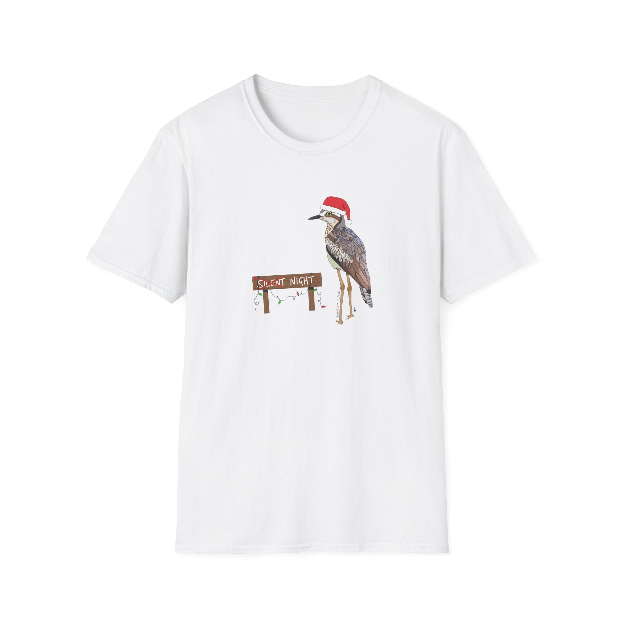 Christmas Bush Stone-curlew- Small design - Unisex Softstyle T-Shirt