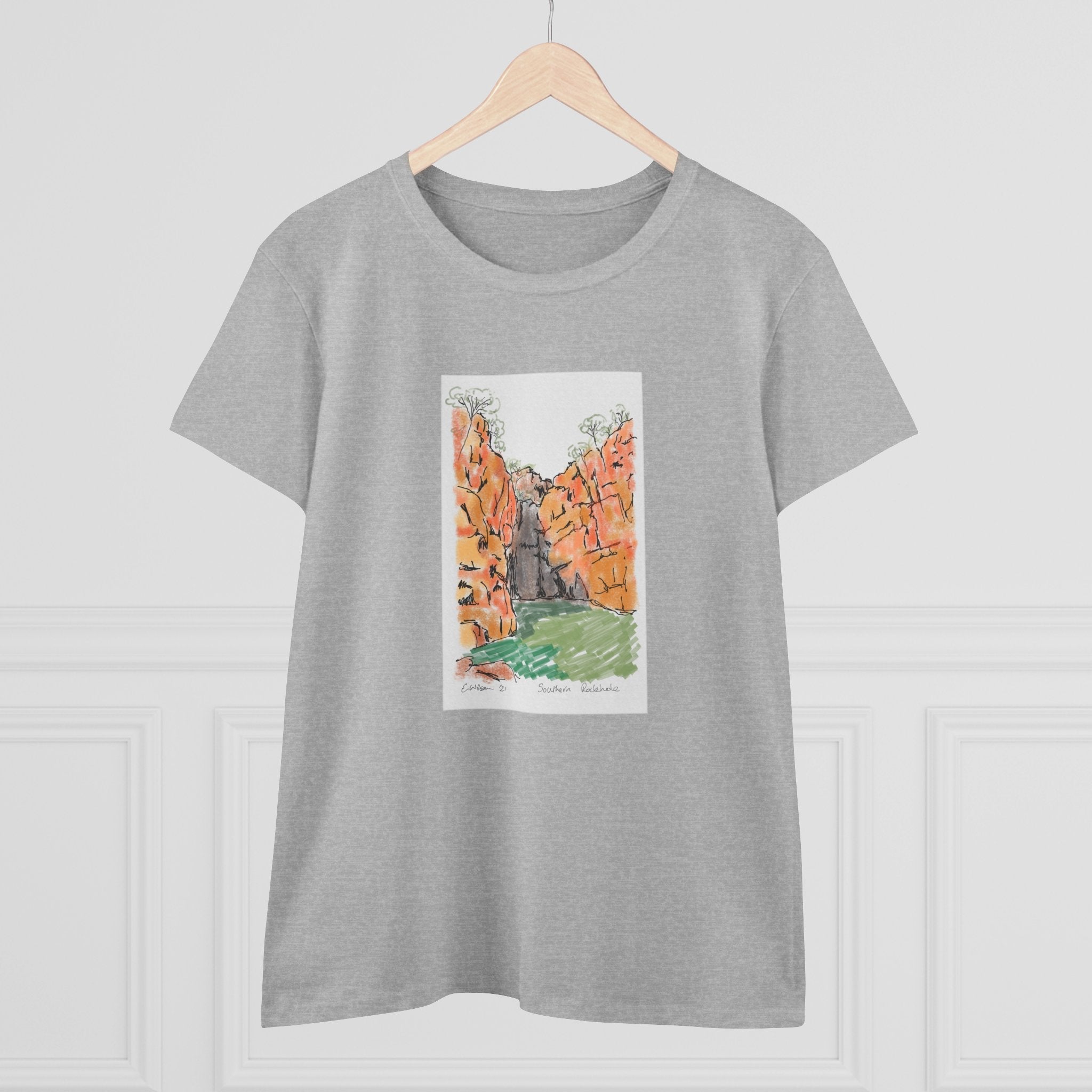 Southern Rockhole, Nitmiluk - Women's Midweight Cotton Tee Printify