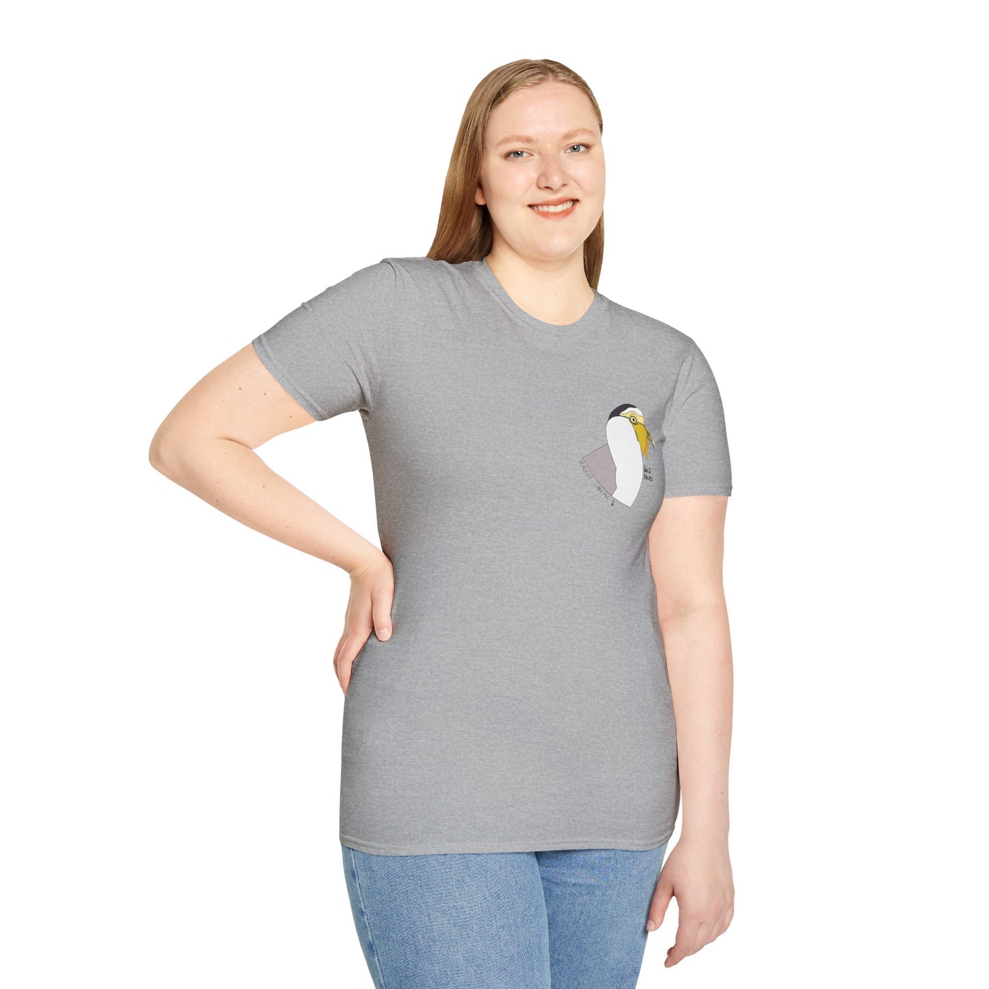 Masked Lapwing - Small design - Unisex Softstyle T-Shirt